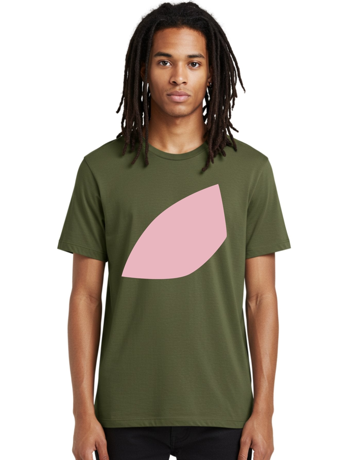 Pink-Leaf Men'S Graphic Tee, 100% Cotton, Comfortable Casual Summer Wear, Machine Washable, Pink Leaf, Simple Shape, Minimal Design, Abstract Art, Soft Pink Color, Leaf Illustration, Digital Graphics, Modern Art Aab626 19