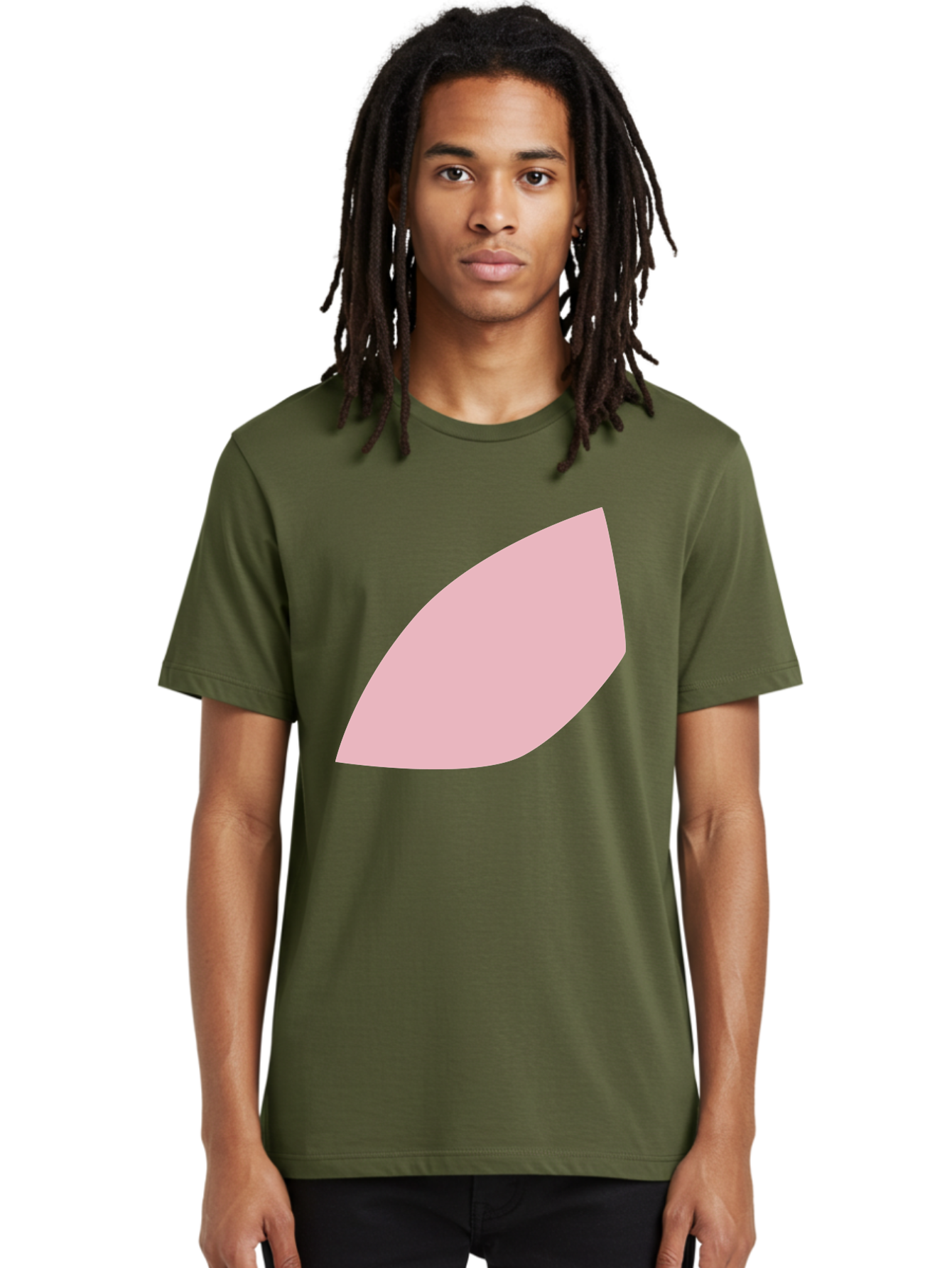 Pink-Leaf Men'S Graphic Tee, 100% Cotton, Comfortable Casual Summer Wear, Machine Washable, Pink Leaf, Simple Shape, Minimal Design, Abstract Art, Soft Pink Color, Leaf Illustration, Digital Graphics, Modern Art Aab626 22
