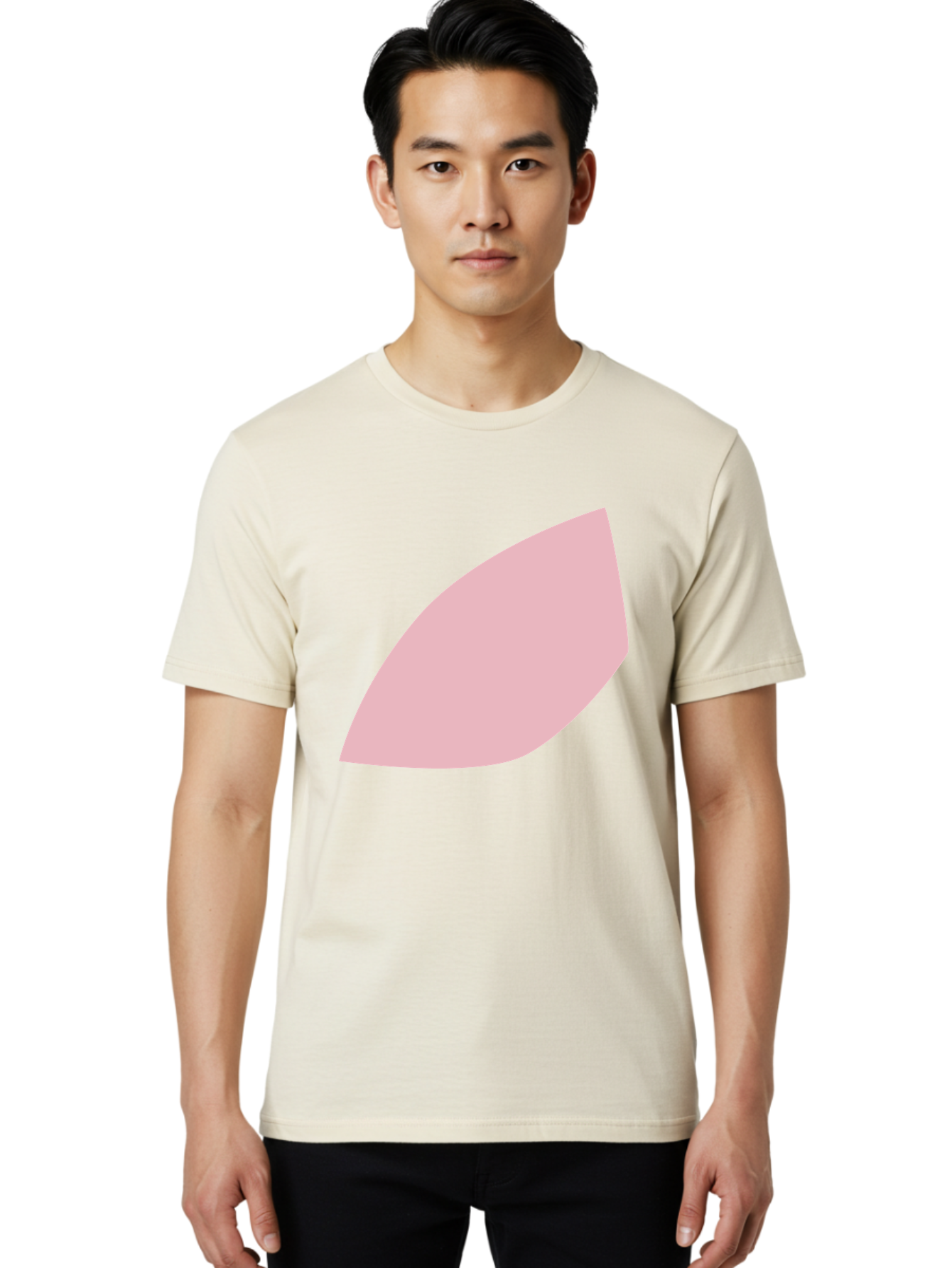 Pink-Leaf Men'S Graphic Tee, 100% Cotton, Comfortable Casual Summer Wear, Machine Washable, Pink Leaf, Simple Shape, Minimal Design, Abstract Art, Soft Pink Color, Leaf Illustration, Digital Graphics, Modern Art Aab626 8