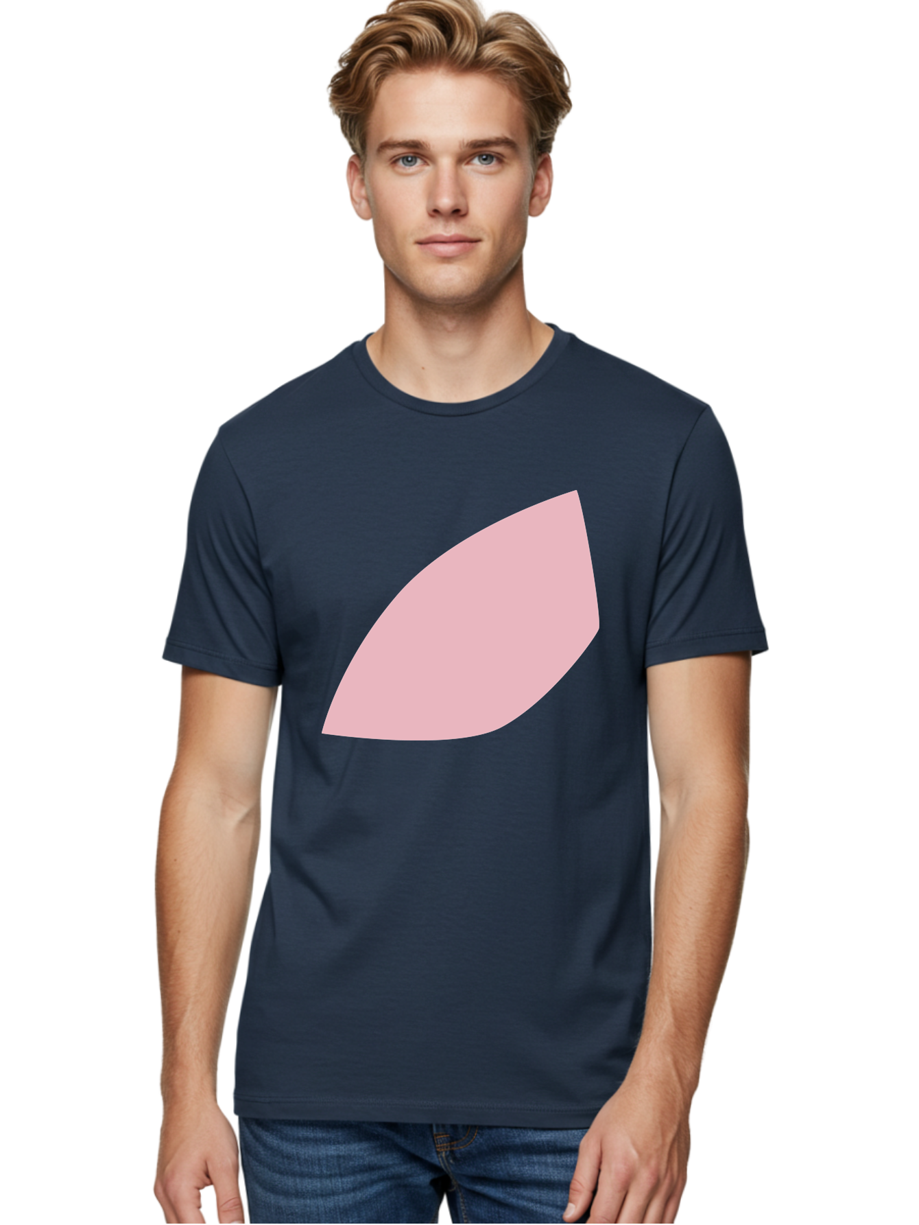 Pink-Leaf Men'S Graphic Tee, 100% Cotton, Comfortable Casual Summer Wear, Machine Washable, Pink Leaf, Simple Shape, Minimal Design, Abstract Art, Soft Pink Color, Leaf Illustration, Digital Graphics, Modern Art Aab626 16