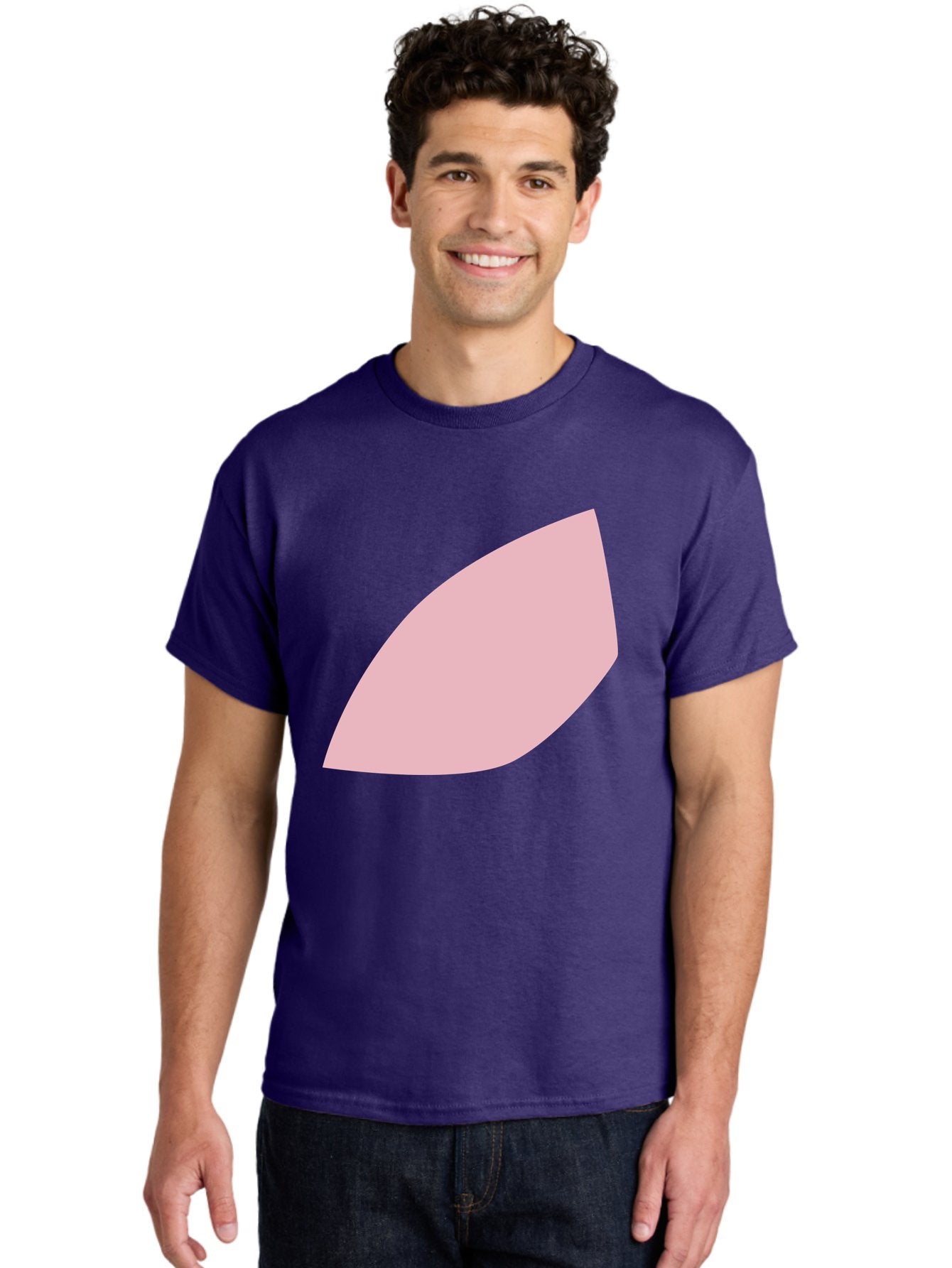 Pink-Leaf Men'S Graphic Tee, 100% Cotton, Comfortable Casual Summer Wear, Machine Washable, Pink Leaf, Simple Shape, Minimal Design, Abstract Art, Soft Pink Color, Leaf Illustration, Digital Graphics, Modern Art Aab626 16