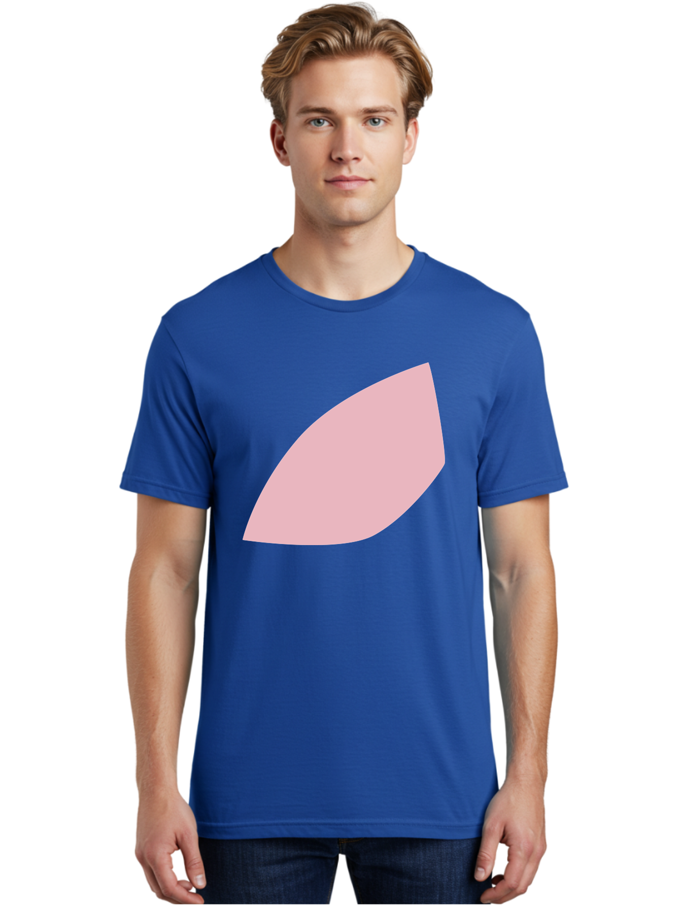Pink-Leaf Men'S Graphic Tee, 100% Cotton, Comfortable Casual Summer Wear, Machine Washable, Pink Leaf, Simple Shape, Minimal Design, Abstract Art, Soft Pink Color, Leaf Illustration, Digital Graphics, Modern Art Aab626 14