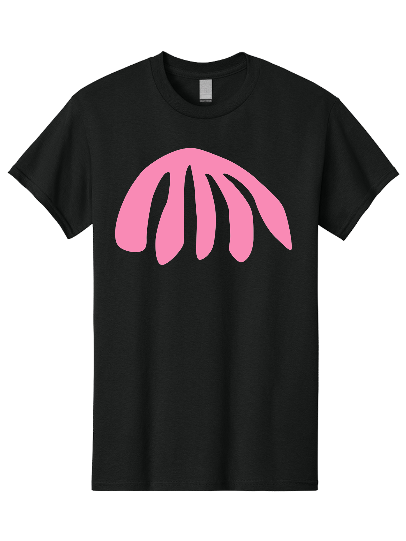 Pink-Logo Men'S Graphic Tee, 100% Cotton, Comfortable Casual Summer Wear, Machine Washable, Pink Graphic, Abstract Shape, Minimalist Design, Modern Art, Simple Illustration, Vibrant Pink Color, Curved Lines Aab627 27