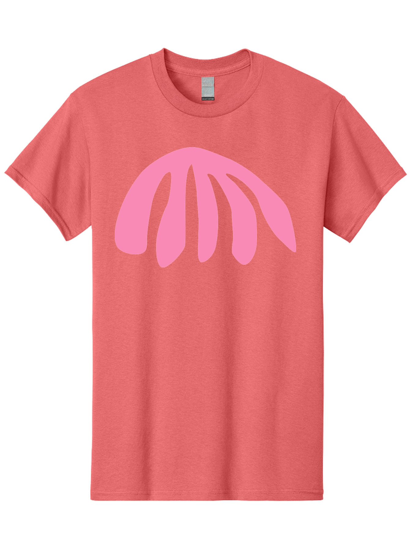 Pink-Logo Men'S Graphic Tee, 100% Cotton, Comfortable Casual Summer Wear, Machine Washable, Pink Graphic, Abstract Shape, Minimalist Design, Modern Art, Simple Illustration, Vibrant Pink Color, Curved Lines Aab627 21