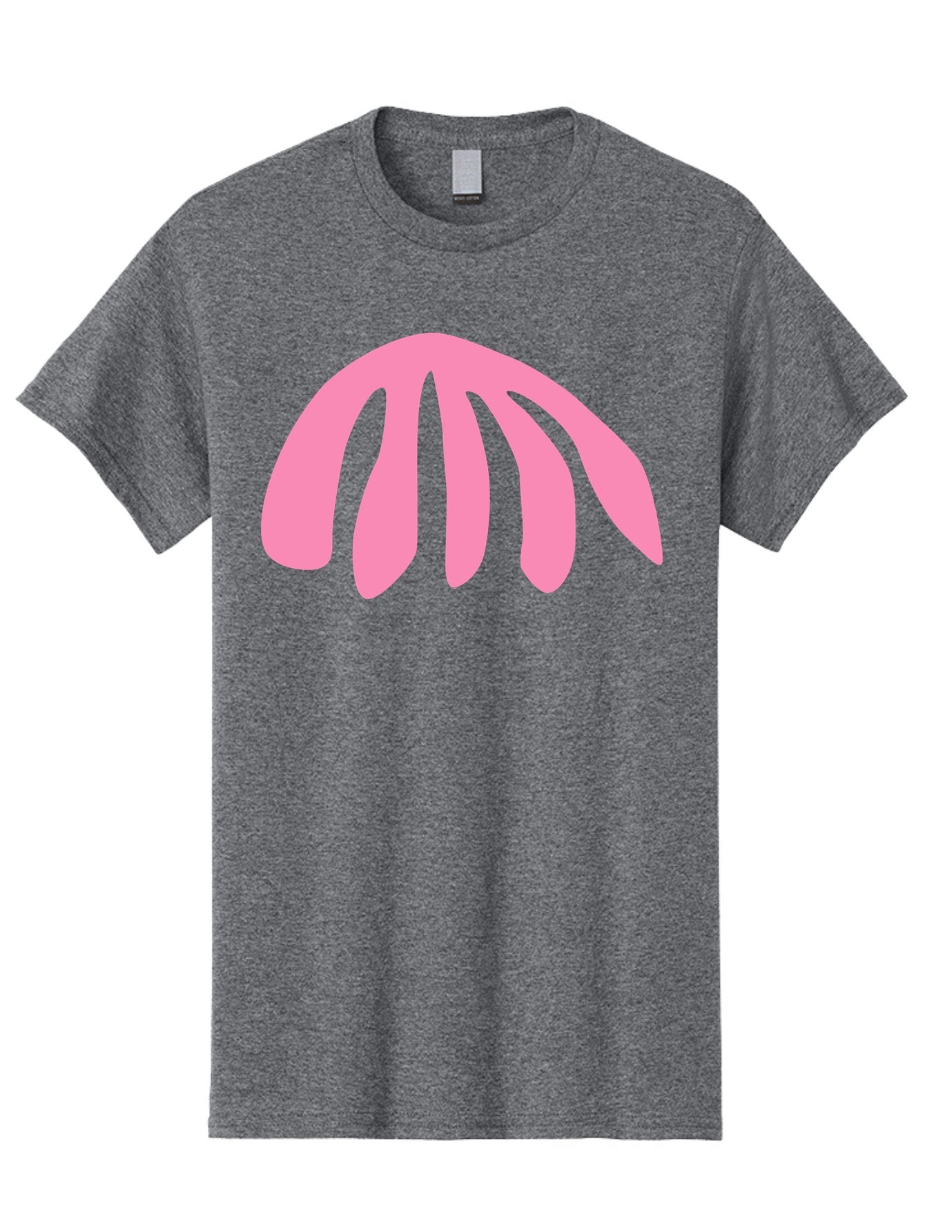 Pink-Logo Men'S Graphic Tee, 100% Cotton, Comfortable Casual Summer Wear, Machine Washable, Pink Graphic, Abstract Shape, Minimalist Design, Modern Art, Simple Illustration, Vibrant Pink Color, Curved Lines Aab627