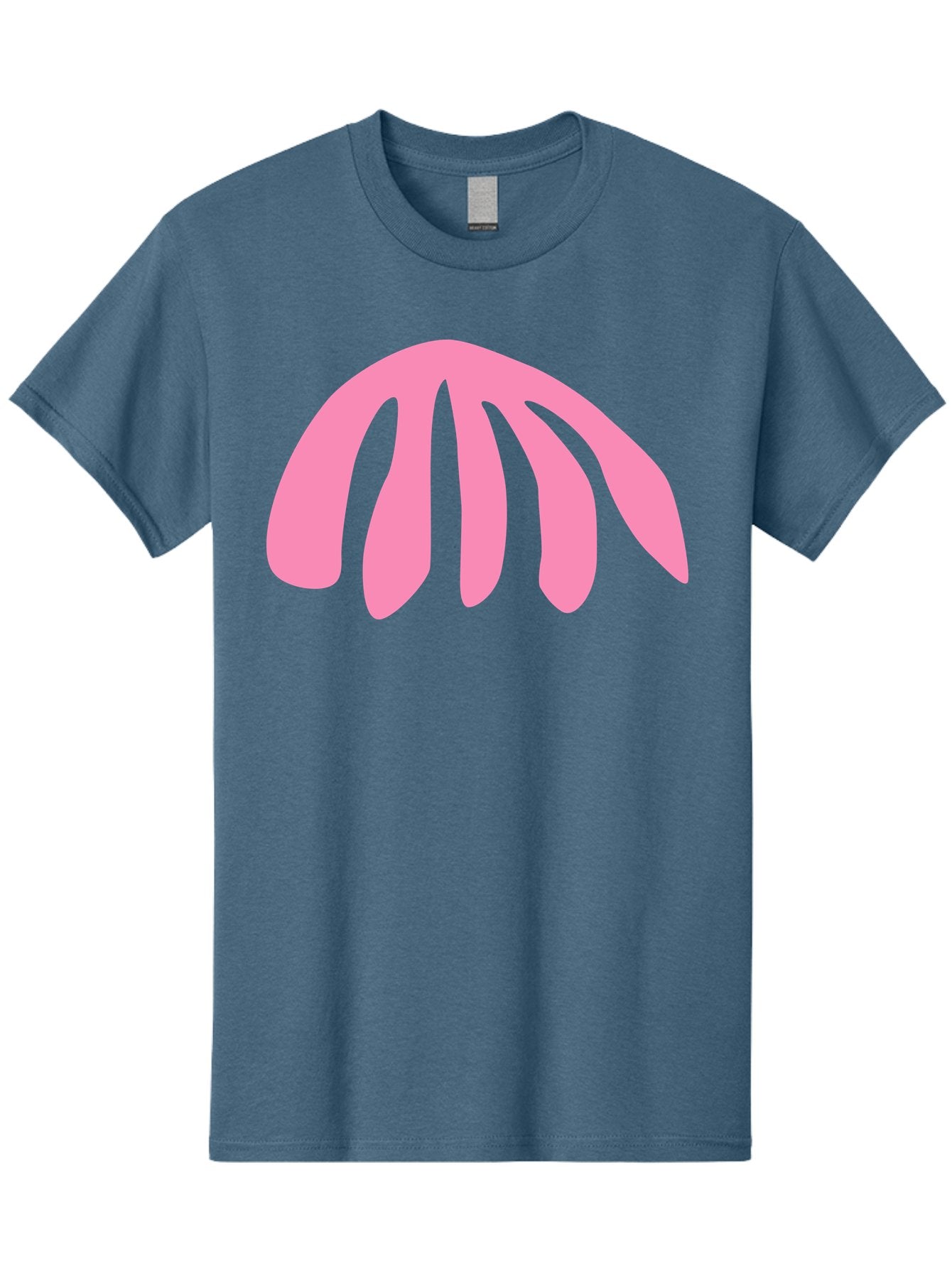 Pink-Logo Men'S Graphic Tee, 100% Cotton, Comfortable Casual Summer Wear, Machine Washable, Pink Graphic, Abstract Shape, Minimalist Design, Modern Art, Simple Illustration, Vibrant Pink Color, Curved Lines Aab627 3