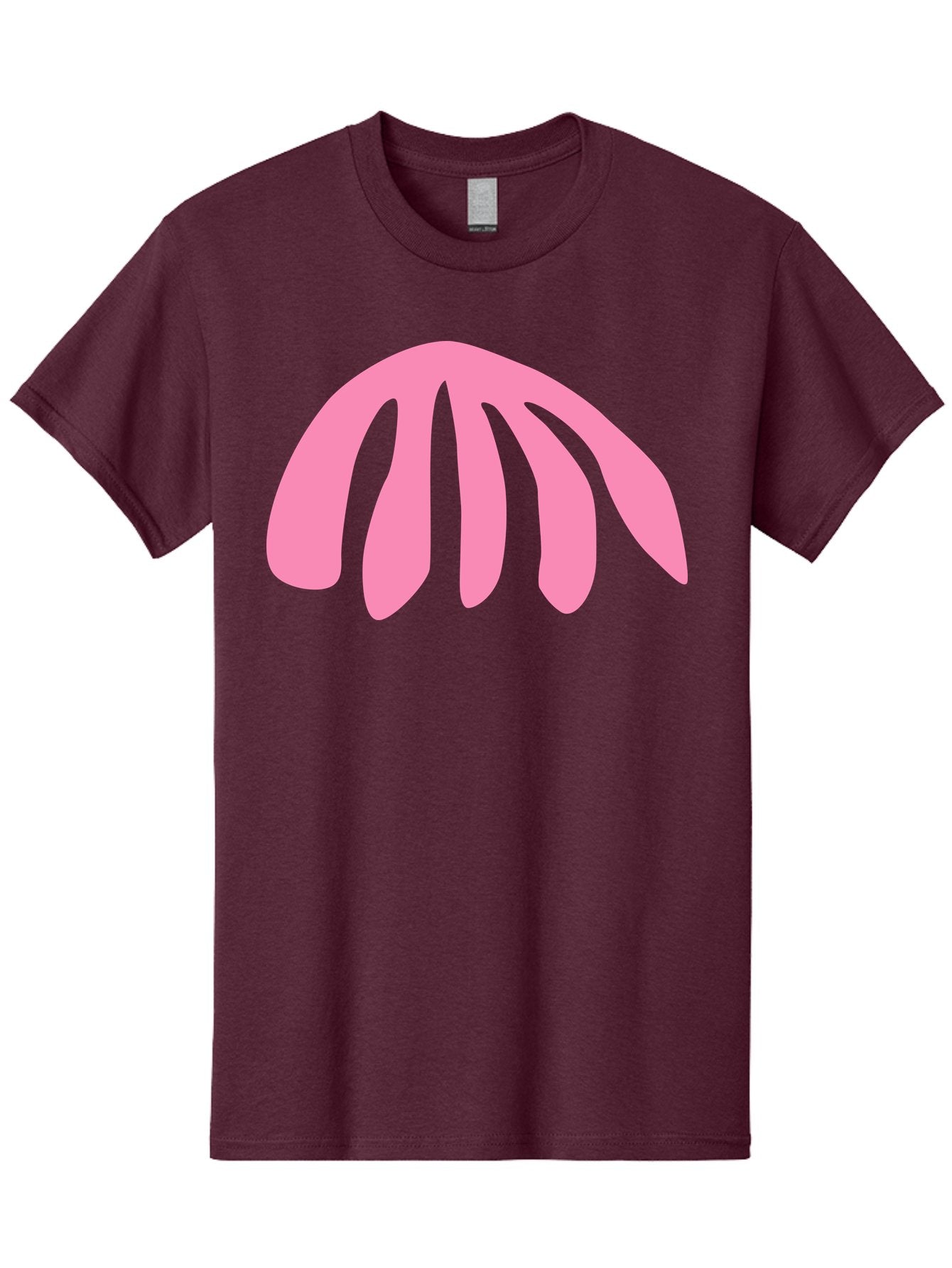 Pink-Logo Men'S Graphic Tee, 100% Cotton, Comfortable Casual Summer Wear, Machine Washable, Pink Graphic, Abstract Shape, Minimalist Design, Modern Art, Simple Illustration, Vibrant Pink Color, Curved Lines Aab627 13