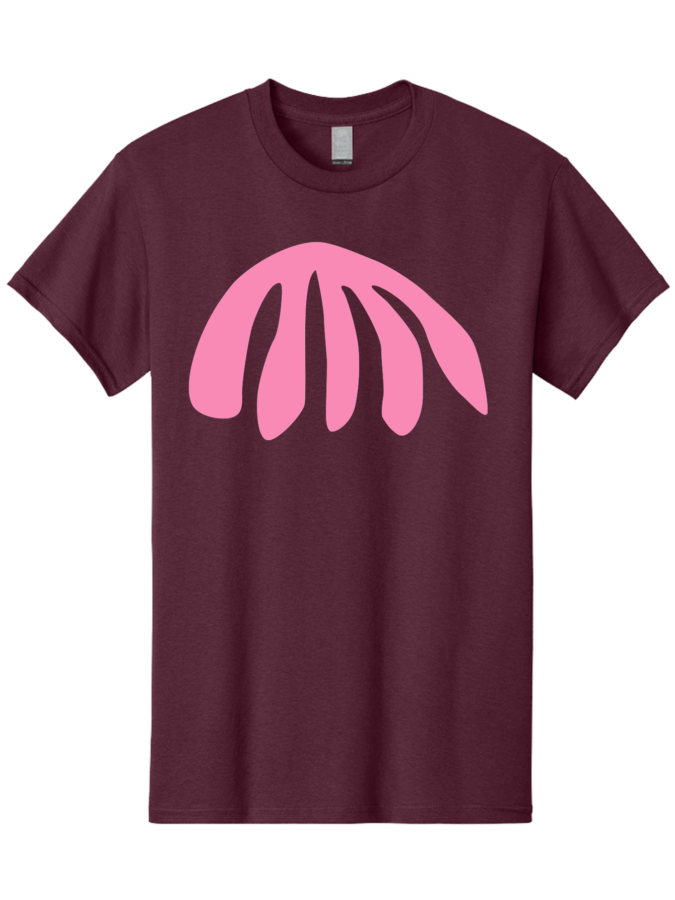 Pink-Logo Men'S Graphic Tee, 100% Cotton, Comfortable Casual Summer Wear, Machine Washable, Pink Graphic, Abstract Shape, Minimalist Design, Modern Art, Simple Illustration, Vibrant Pink Color, Curved Lines Aab627 29