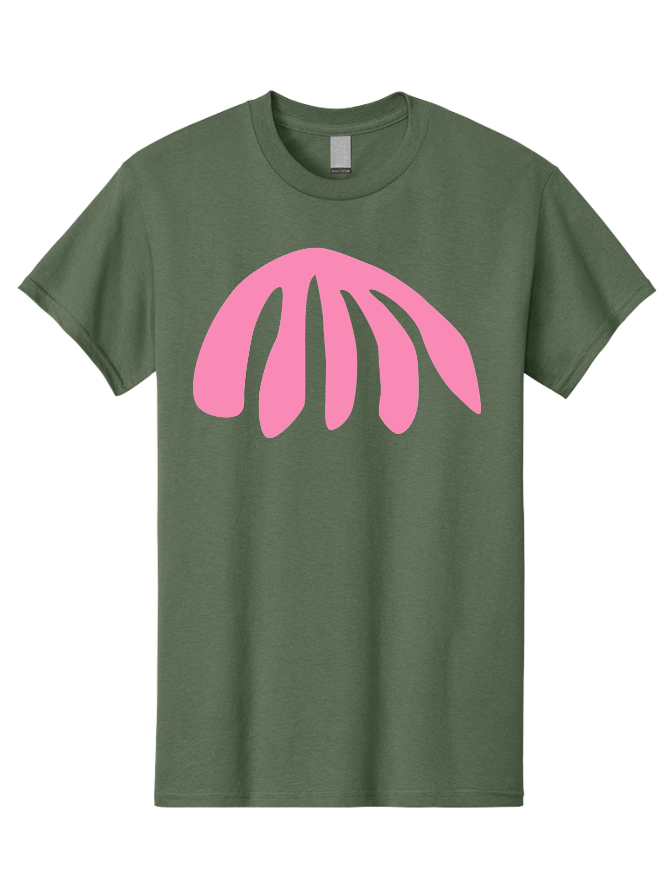 Pink-Logo Men'S Graphic Tee, 100% Cotton, Comfortable Casual Summer Wear, Machine Washable, Pink Graphic, Abstract Shape, Minimalist Design, Modern Art, Simple Illustration, Vibrant Pink Color, Curved Lines Aab627 3