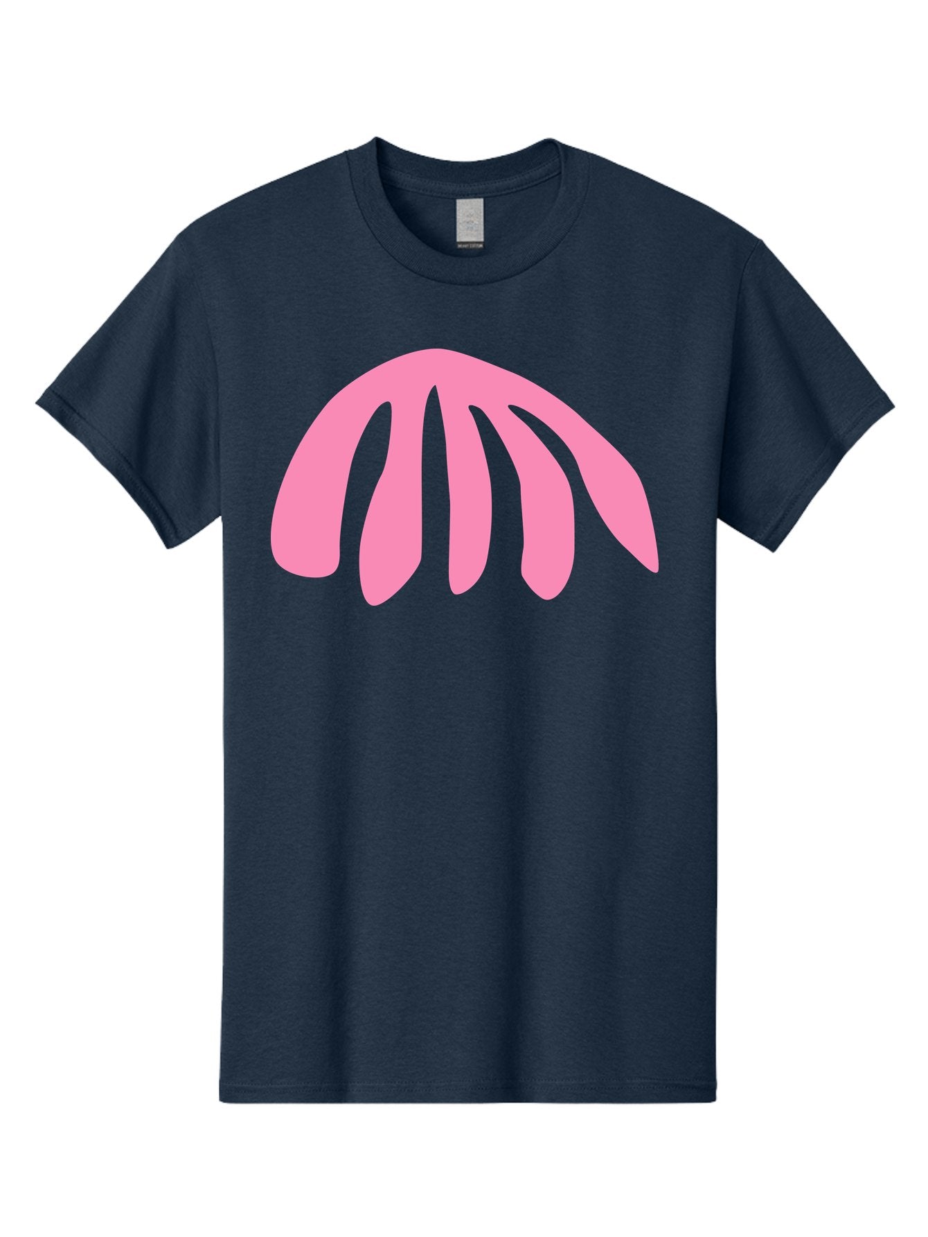 Pink-Logo Men'S Graphic Tee, 100% Cotton, Comfortable Casual Summer Wear, Machine Washable, Pink Graphic, Abstract Shape, Minimalist Design, Modern Art, Simple Illustration, Vibrant Pink Color, Curved Lines Aab627 12