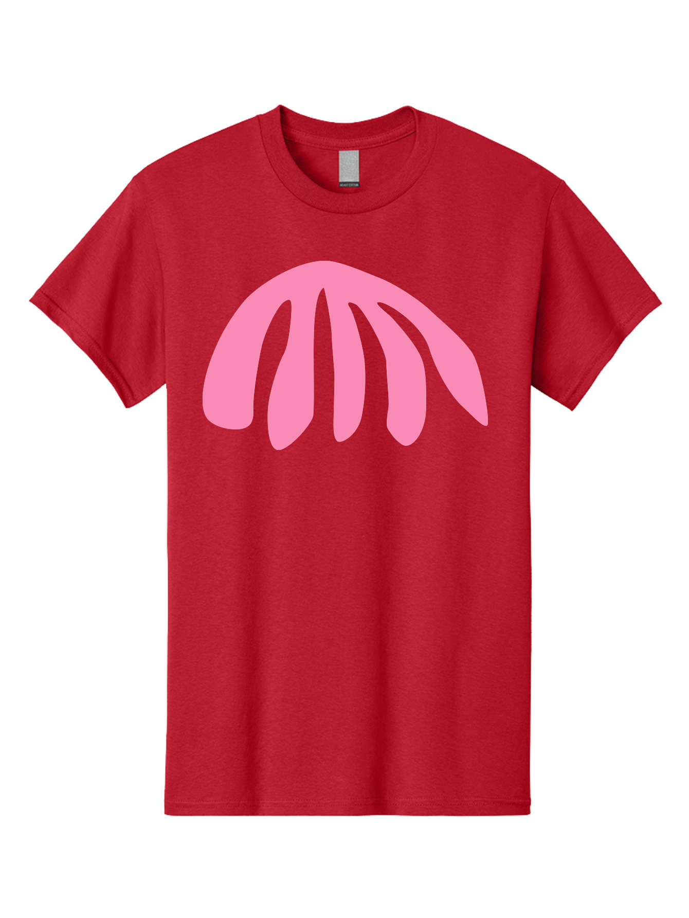 Pink-Logo Men'S Graphic Tee, 100% Cotton, Comfortable Casual Summer Wear, Machine Washable, Pink Graphic, Abstract Shape, Minimalist Design, Modern Art, Simple Illustration, Vibrant Pink Color, Curved Lines Aab627 23