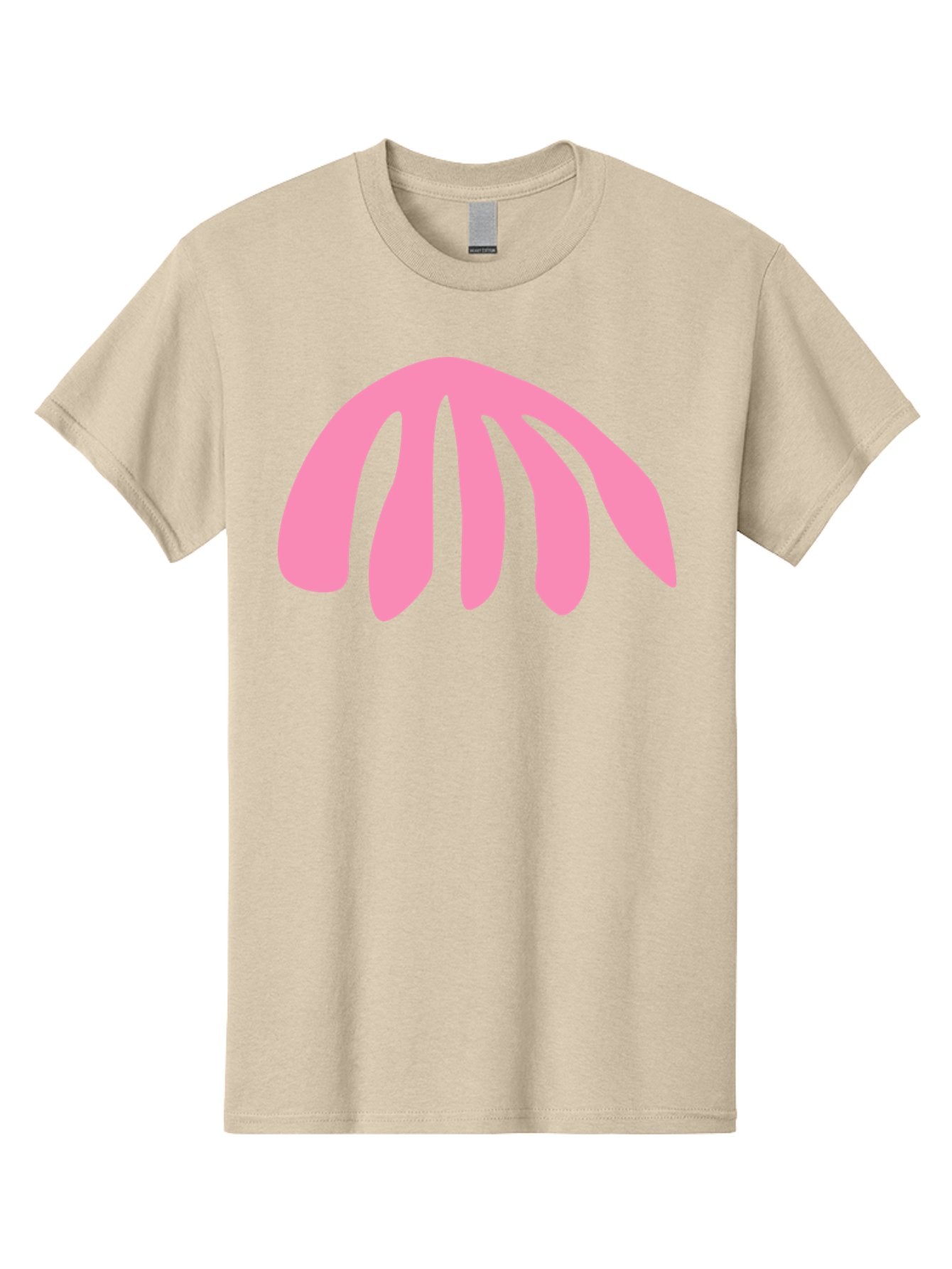 Pink-Logo Men'S Graphic Tee, 100% Cotton, Comfortable Casual Summer Wear, Machine Washable, Pink Graphic, Abstract Shape, Minimalist Design, Modern Art, Simple Illustration, Vibrant Pink Color, Curved Lines Aab627 7