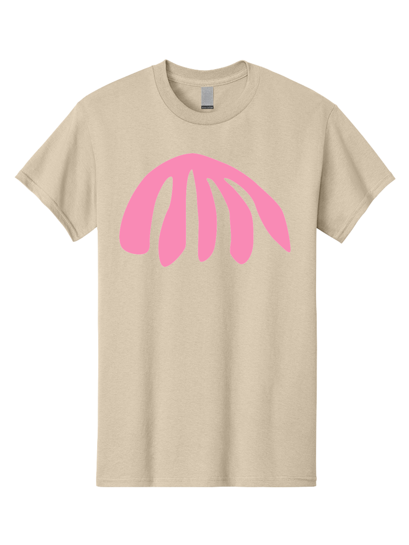 Pink-Logo Men'S Graphic Tee, 100% Cotton, Comfortable Casual Summer Wear, Machine Washable, Pink Graphic, Abstract Shape, Minimalist Design, Modern Art, Simple Illustration, Vibrant Pink Color, Curved Lines Aab627 25