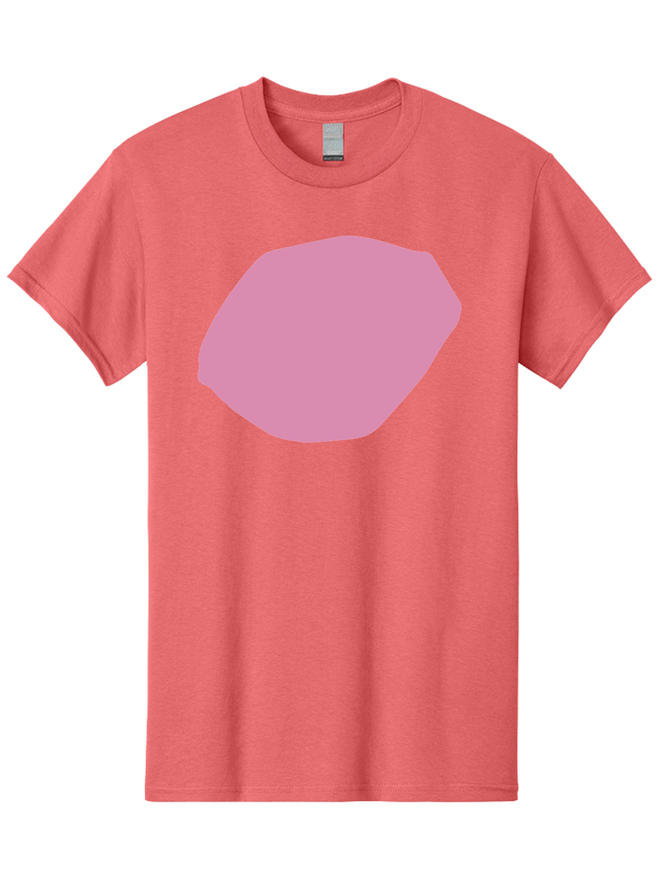 Pink-Shape-1 Men'S Graphic Tee, 100% Cotton, Comfortable Casual Summer Wear, Machine Washable, Pink Abstract Shape, Geometric Form, Pastel Color, Modern Design, Simple Composition, Artistic Element, Digital Art Aab628 5