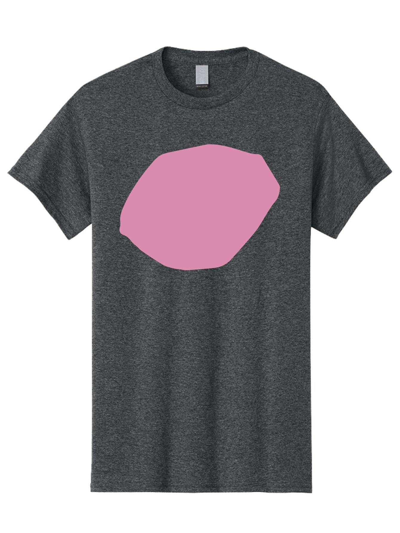 Pink-Shape-1 Men'S Graphic Tee, 100% Cotton, Comfortable Casual Summer Wear, Machine Washable, Pink Abstract Shape, Geometric Form, Pastel Color, Modern Design, Simple Composition, Artistic Element, Digital Art Aab628