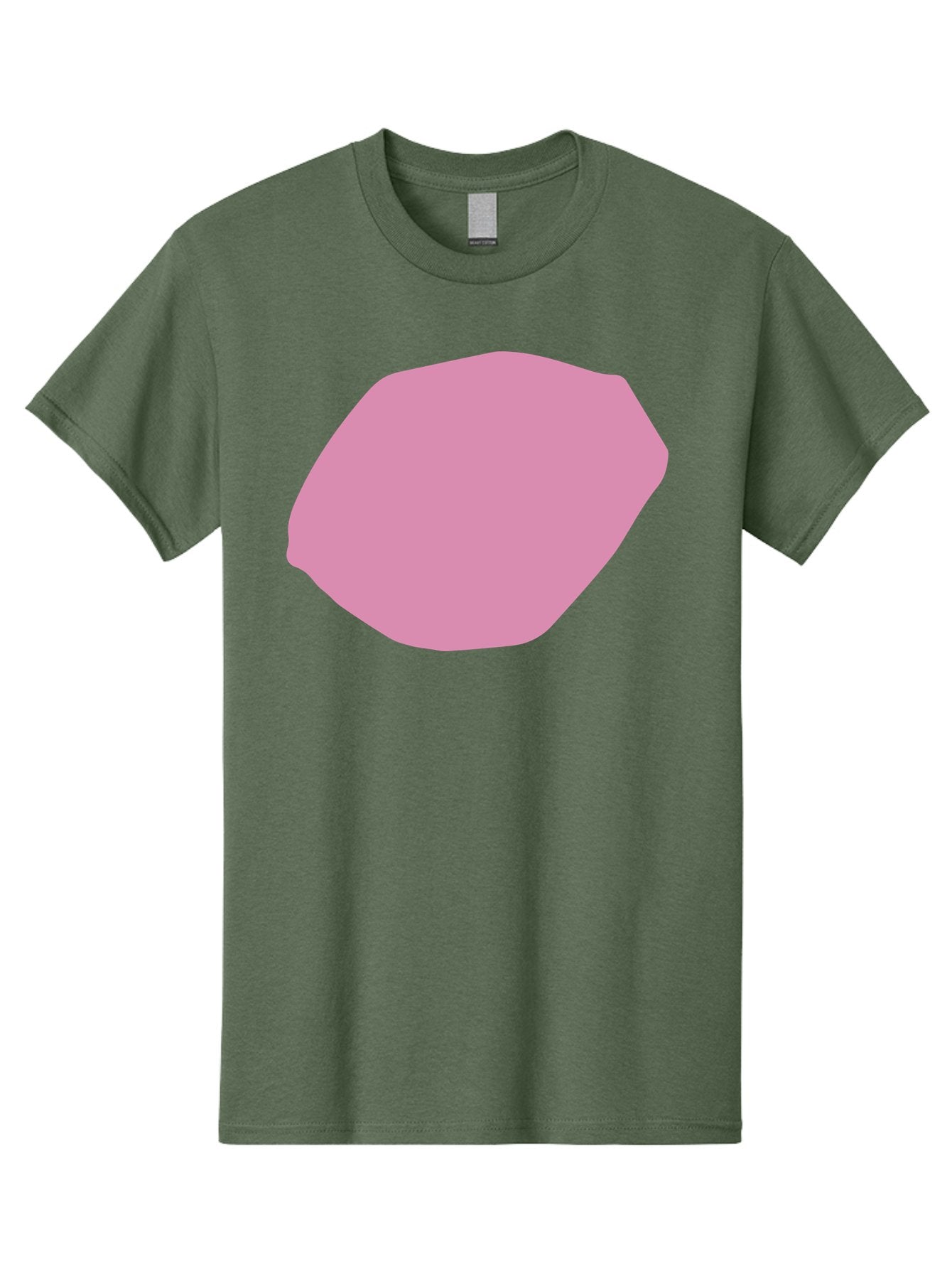 Pink-Shape-1 Men'S Graphic Tee, 100% Cotton, Comfortable Casual Summer Wear, Machine Washable, Pink Abstract Shape, Geometric Form, Pastel Color, Modern Design, Simple Composition, Artistic Element, Digital Art Aab628