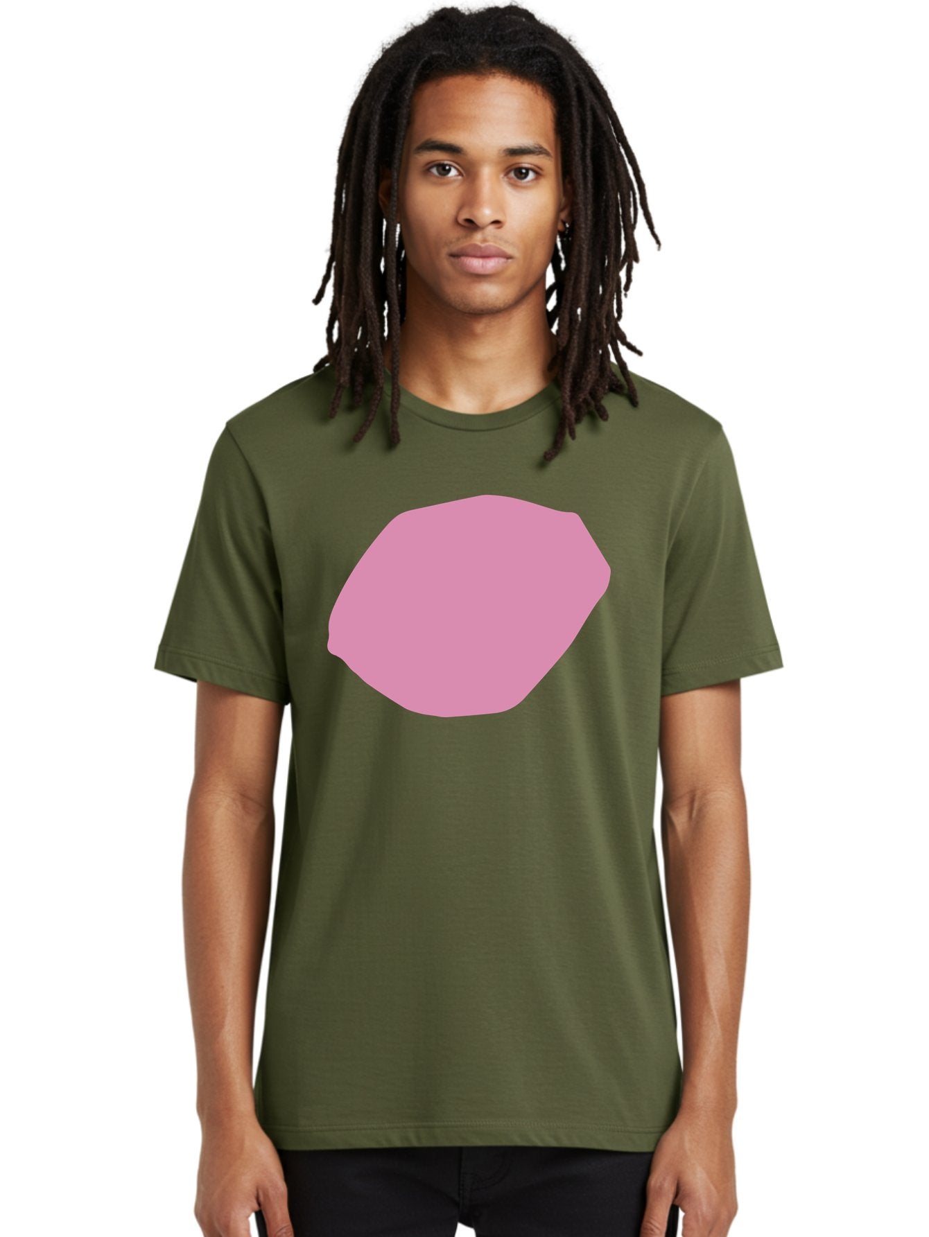 Pink-Shape-1 Men'S Graphic Tee, 100% Cotton, Comfortable Casual Summer Wear, Machine Washable, Pink Abstract Shape, Geometric Form, Pastel Color, Modern Design, Simple Composition, Artistic Element, Digital Art Aab628 19