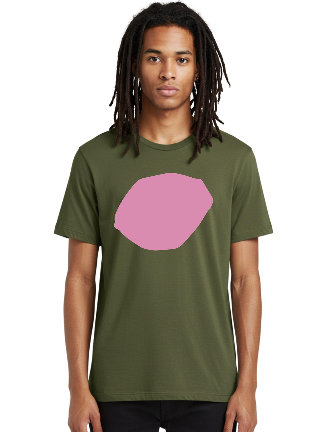 Pink-Shape-1 Men'S Graphic Tee, 100% Cotton, Comfortable Casual Summer Wear, Machine Washable, Pink Abstract Shape, Geometric Form, Pastel Color, Modern Design, Simple Composition, Artistic Element, Digital Art Aab628 22