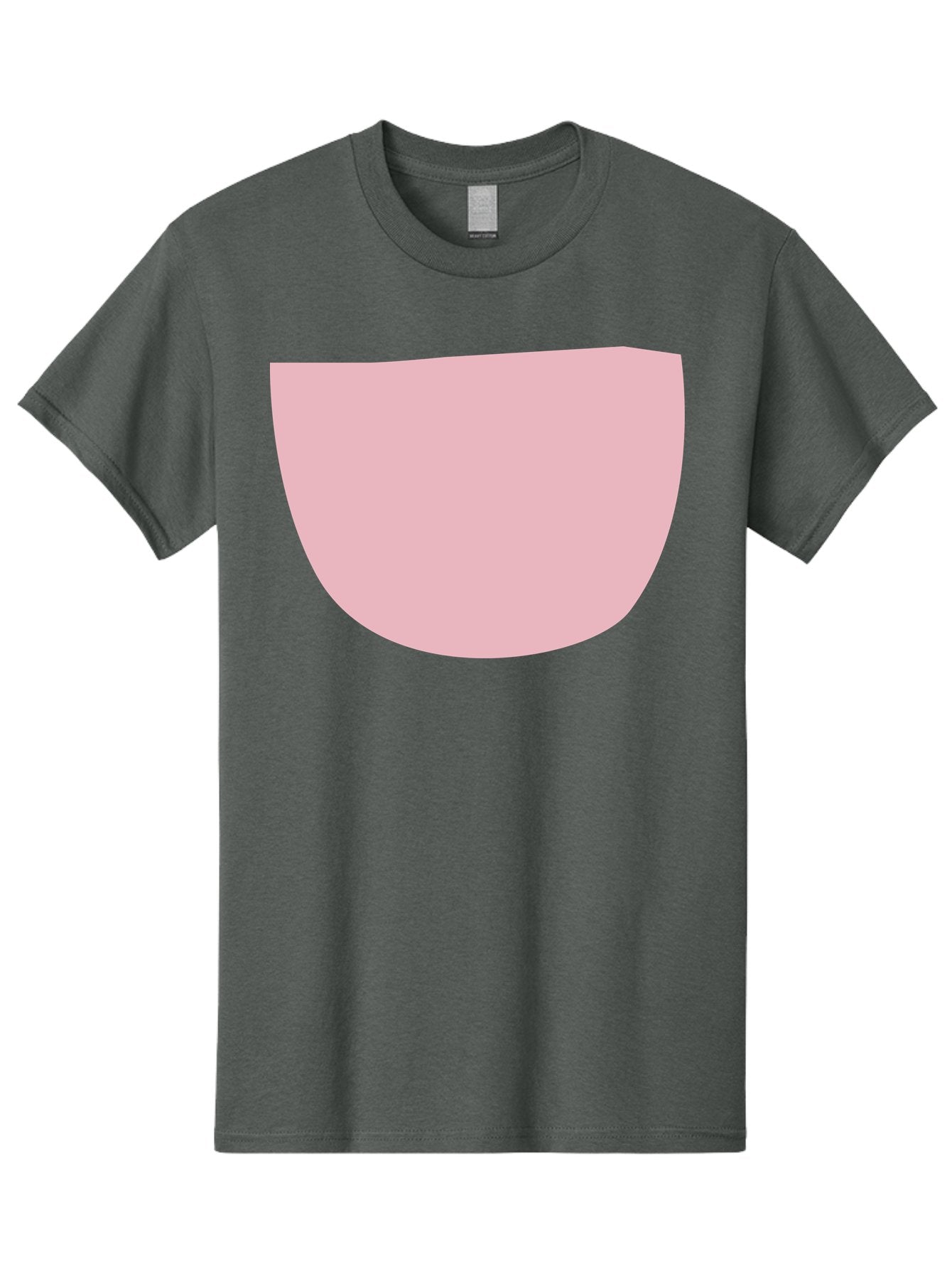 Pink-Shape Men'S Graphic Tee, 100% Cotton, Comfortable Casual Summer Wear, Machine Washable, Pink Semi-Circle, Abstract Shape, Geometric Form, Minimalist Design, Simple Graphic, Pastel Color, Digital Art Aab629 5