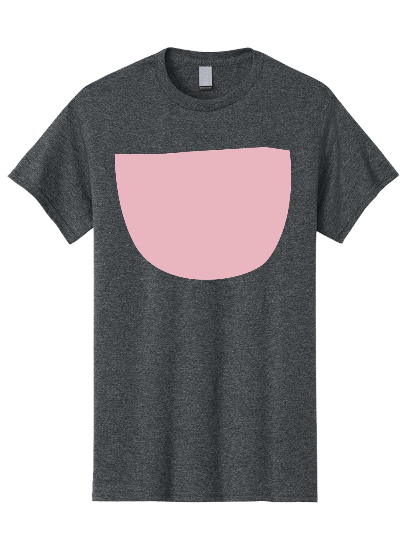 Pink-Shape Men'S Graphic Tee, 100% Cotton, Comfortable Casual Summer Wear, Machine Washable, Pink Semi-Circle, Abstract Shape, Geometric Form, Minimalist Design, Simple Graphic, Pastel Color, Digital Art Aab629 9