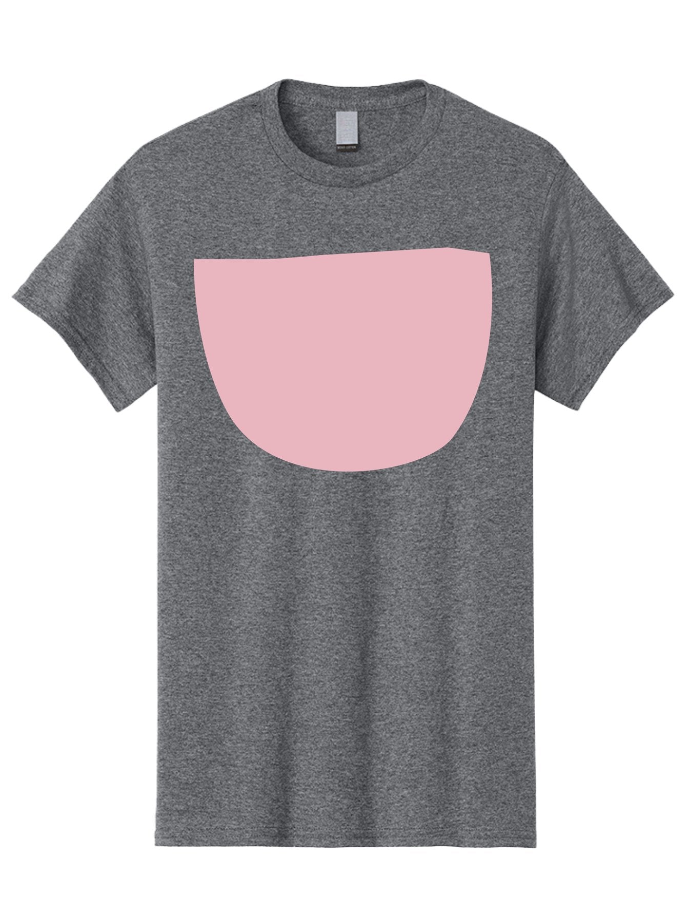 Pink-Shape Men'S Graphic Tee, 100% Cotton, Comfortable Casual Summer Wear, Machine Washable, Pink Semi-Circle, Abstract Shape, Geometric Form, Minimalist Design, Simple Graphic, Pastel Color, Digital Art Aab629 11