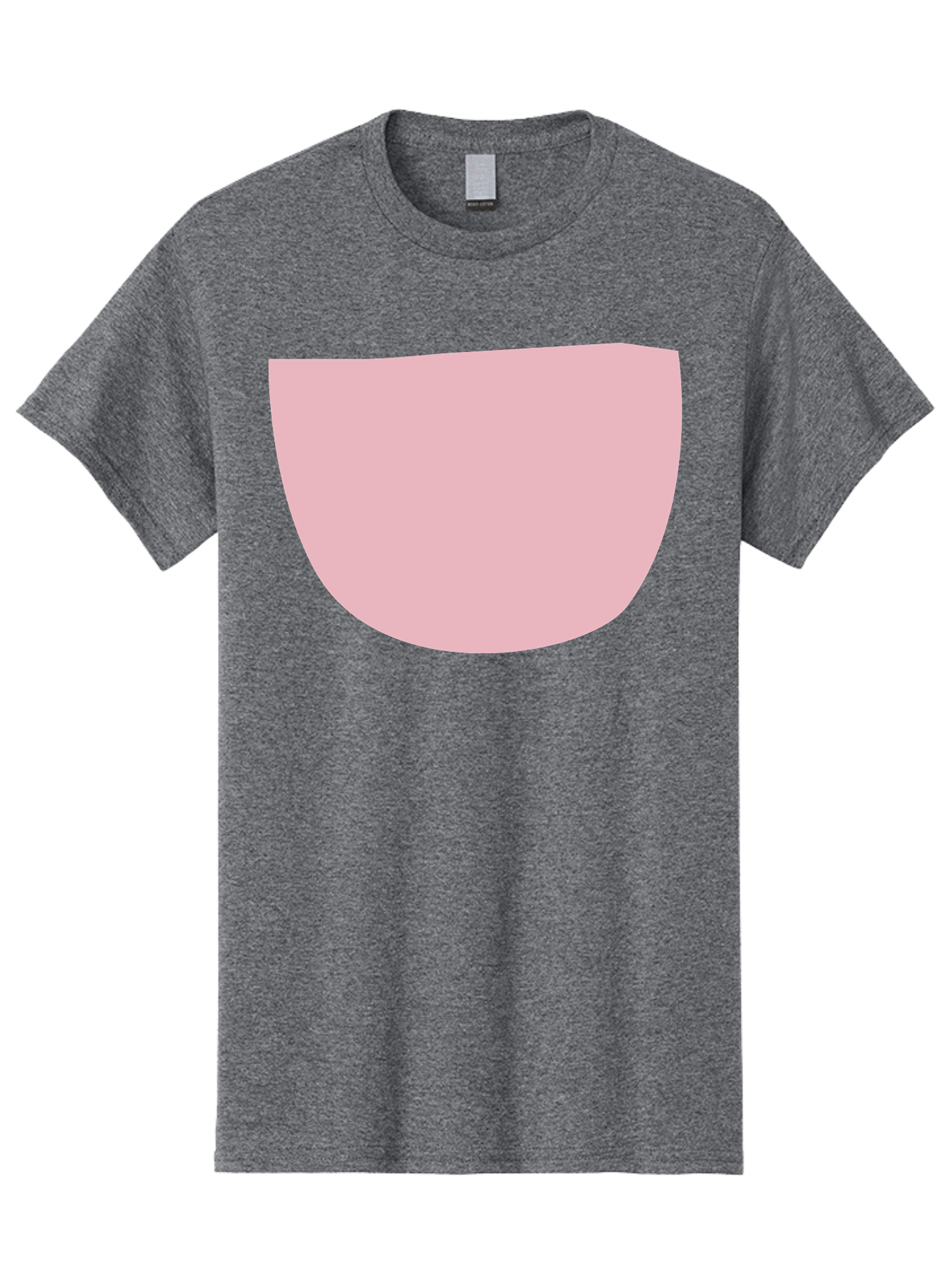 Pink-Shape Men'S Graphic Tee, 100% Cotton, Comfortable Casual Summer Wear, Machine Washable, Pink Semi-Circle, Abstract Shape, Geometric Form, Minimalist Design, Simple Graphic, Pastel Color, Digital Art Aab629 7