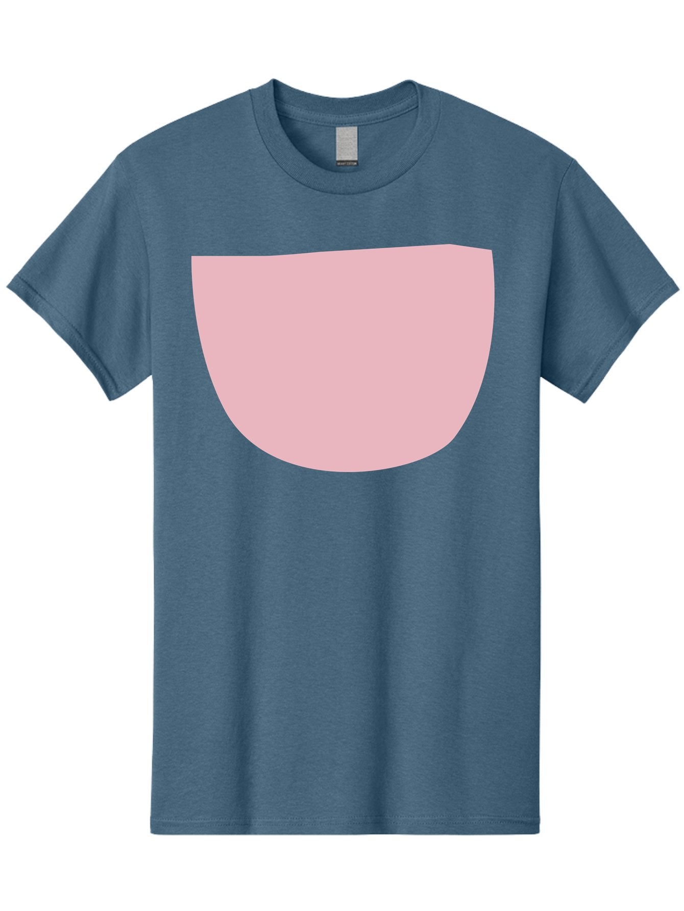 Pink-Shape Men'S Graphic Tee, 100% Cotton, Comfortable Casual Summer Wear, Machine Washable, Pink Semi-Circle, Abstract Shape, Geometric Form, Minimalist Design, Simple Graphic, Pastel Color, Digital Art Aab629 7