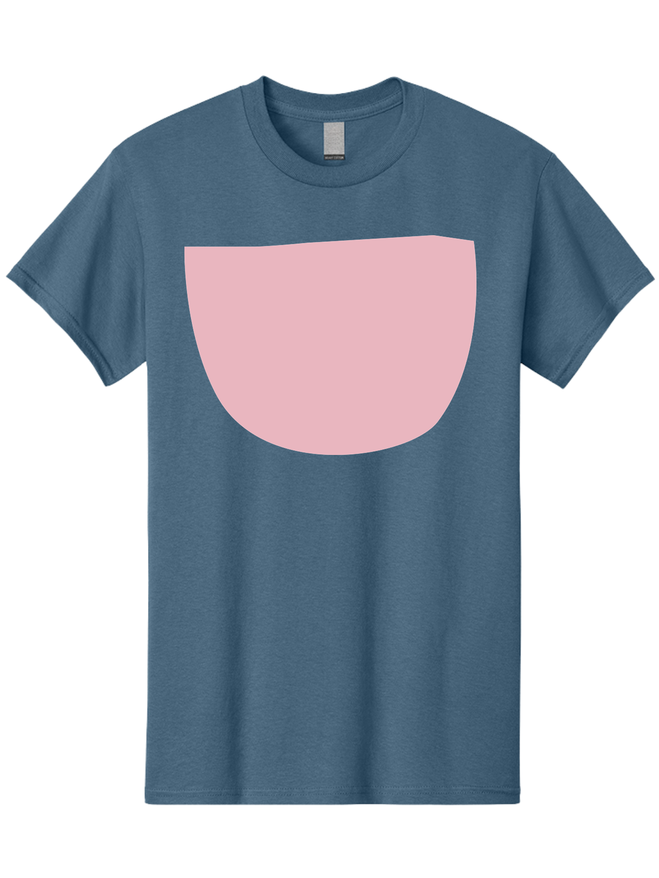 Pink-Shape Men'S Graphic Tee, 100% Cotton, Comfortable Casual Summer Wear, Machine Washable, Pink Semi-Circle, Abstract Shape, Geometric Form, Minimalist Design, Simple Graphic, Pastel Color, Digital Art Aab629 25