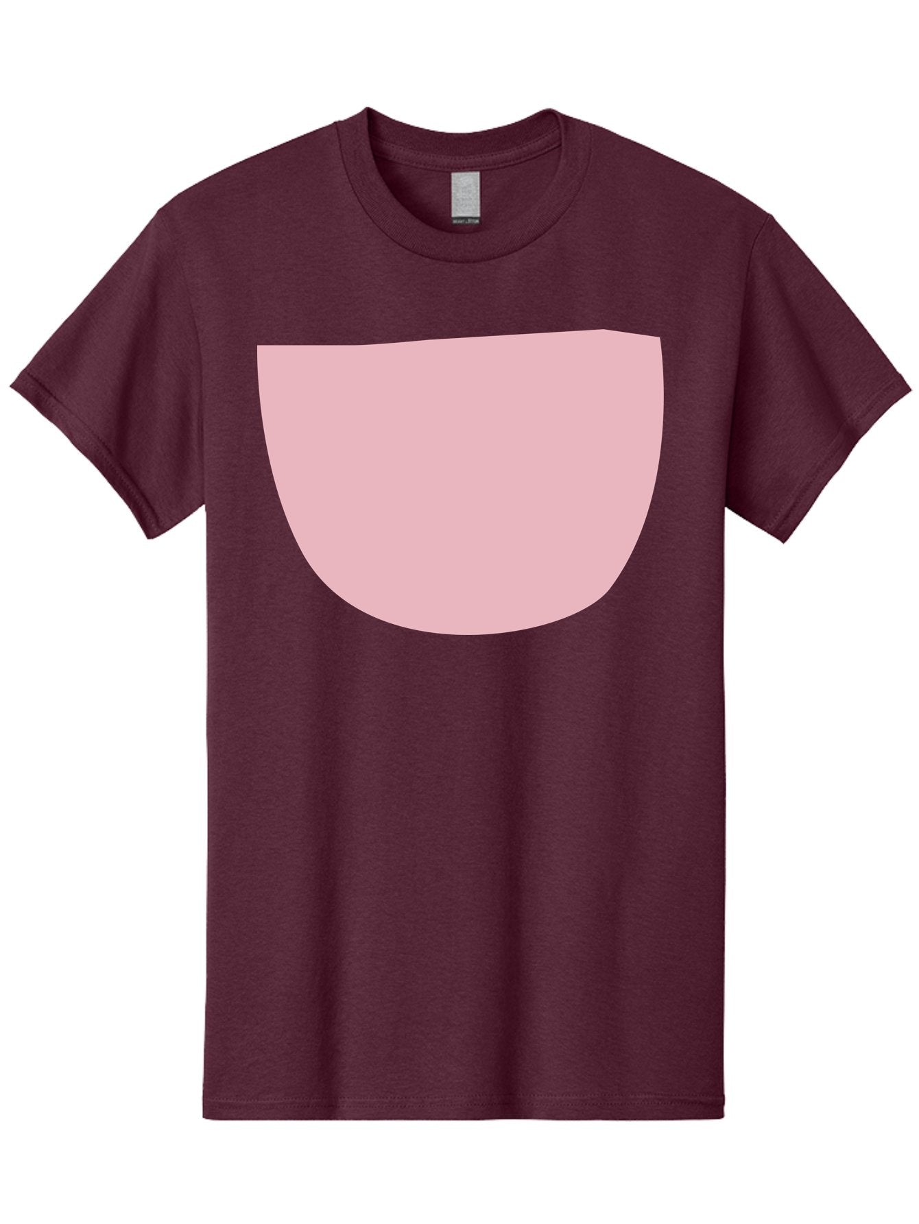 Pink-Shape Men'S Graphic Tee, 100% Cotton, Comfortable Casual Summer Wear, Machine Washable, Pink Semi-Circle, Abstract Shape, Geometric Form, Minimalist Design, Simple Graphic, Pastel Color, Digital Art Aab629