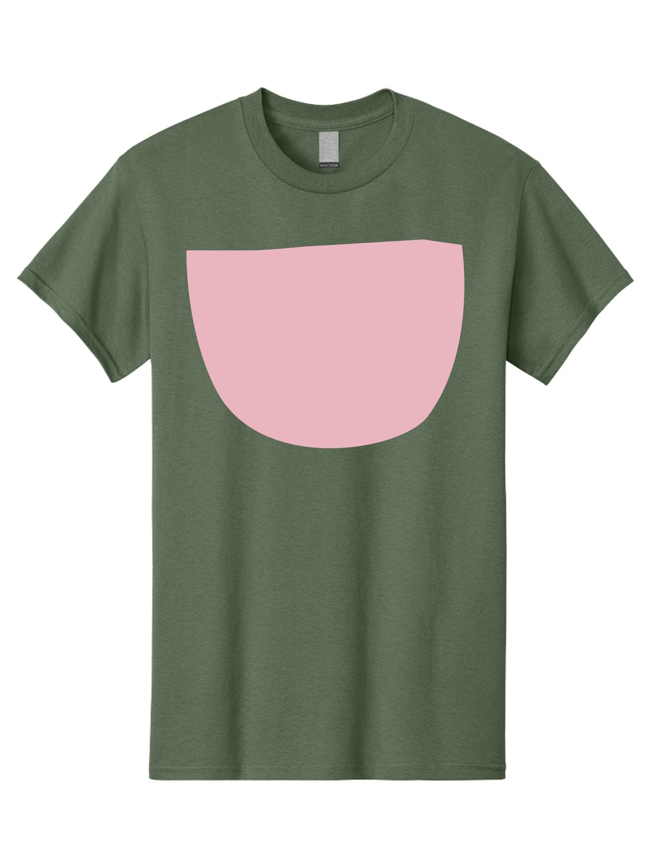 Pink-Shape Men'S Graphic Tee, 100% Cotton, Comfortable Casual Summer Wear, Machine Washable, Pink Semi-Circle, Abstract Shape, Geometric Form, Minimalist Design, Simple Graphic, Pastel Color, Digital Art Aab629