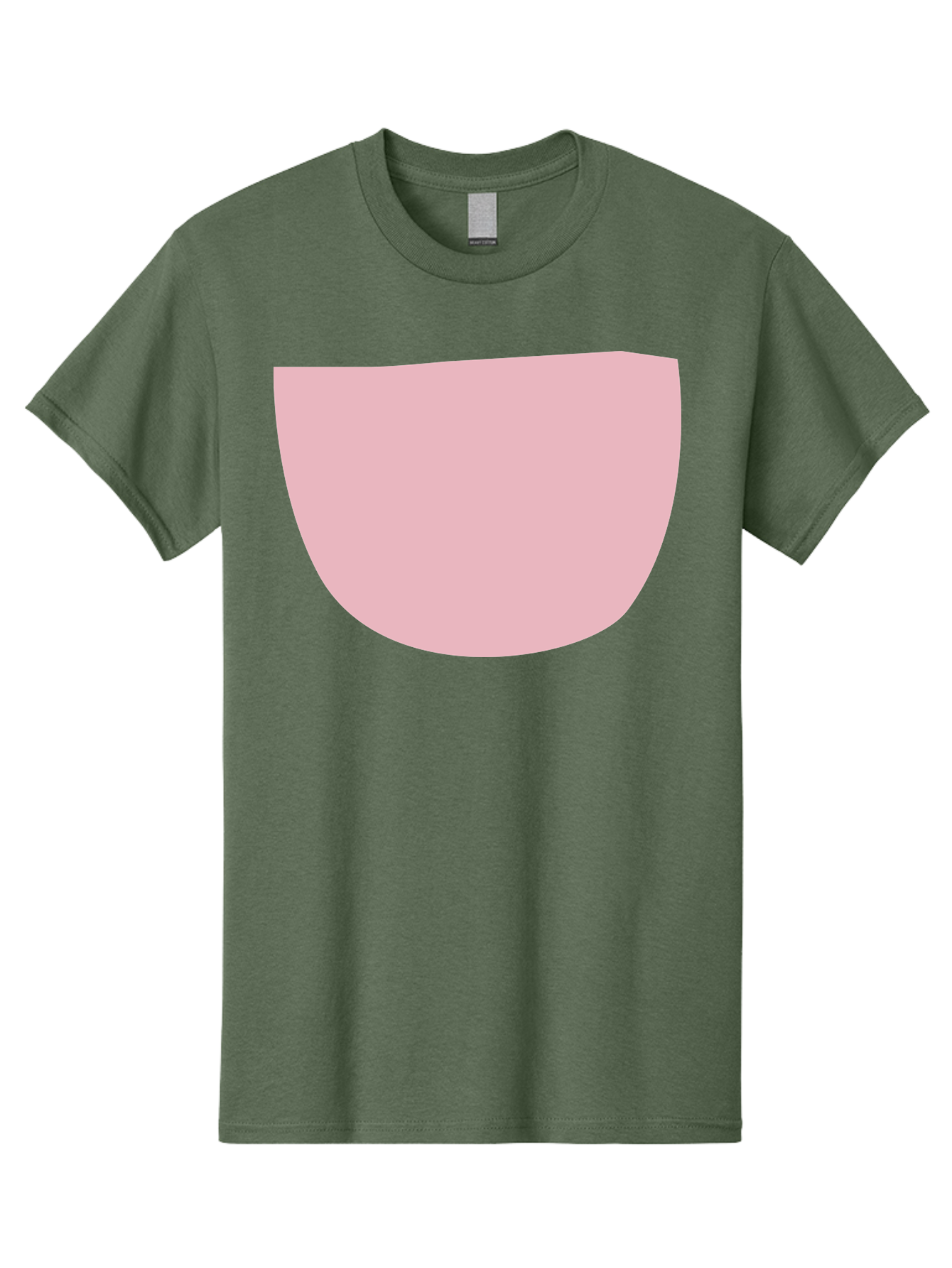 Pink-Shape Men'S Graphic Tee, 100% Cotton, Comfortable Casual Summer Wear, Machine Washable, Pink Semi-Circle, Abstract Shape, Geometric Form, Minimalist Design, Simple Graphic, Pastel Color, Digital Art Aab629 19