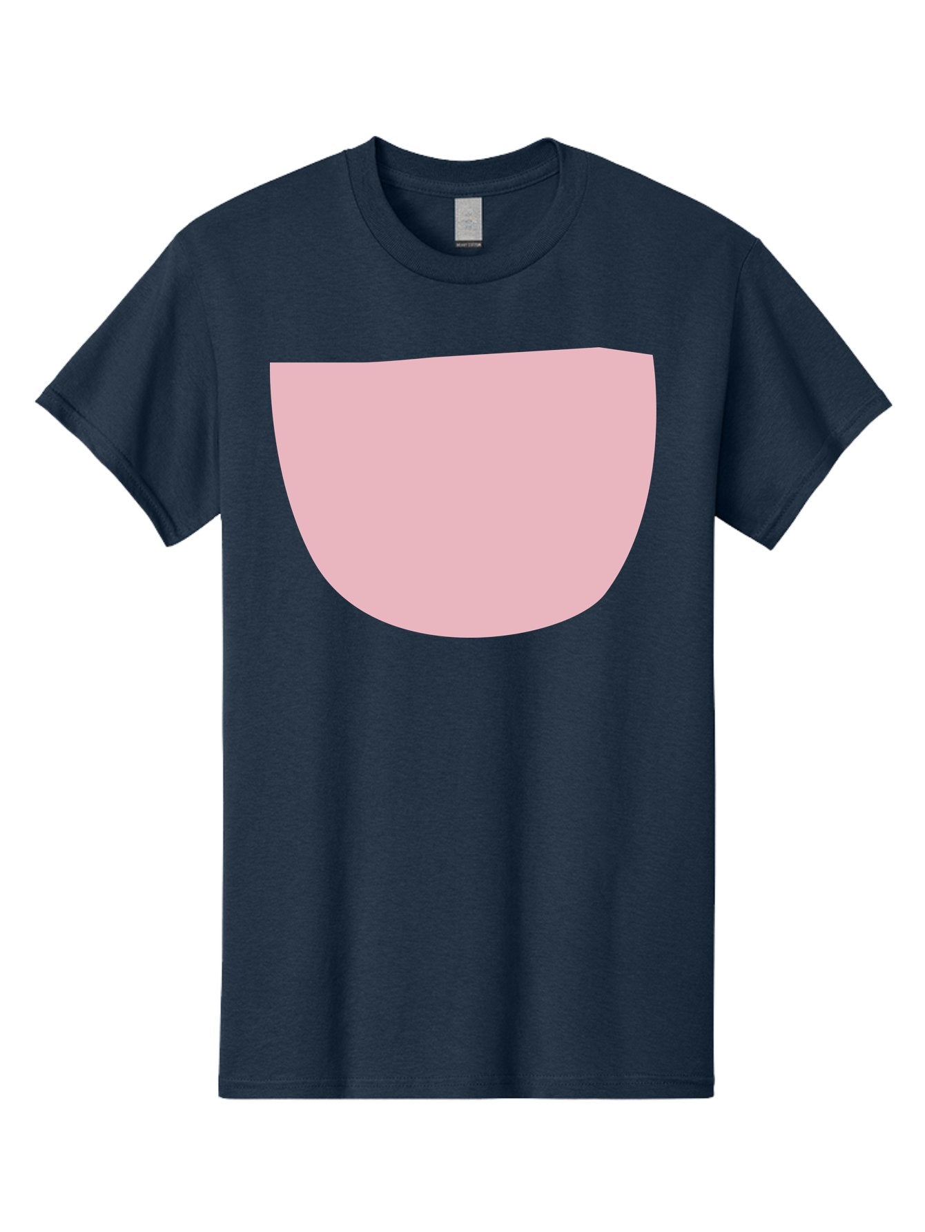 Pink-Shape Men'S Graphic Tee, 100% Cotton, Comfortable Casual Summer Wear, Machine Washable, Pink Semi-Circle, Abstract Shape, Geometric Form, Minimalist Design, Simple Graphic, Pastel Color, Digital Art Aab629 6