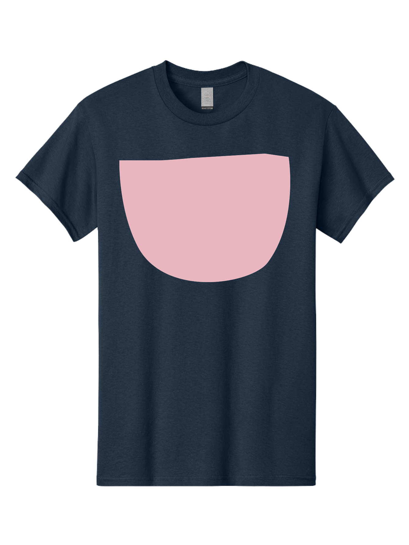 Pink-Shape Men'S Graphic Tee, 100% Cotton, Comfortable Casual Summer Wear, Machine Washable, Pink Semi-Circle, Abstract Shape, Geometric Form, Minimalist Design, Simple Graphic, Pastel Color, Digital Art Aab629 13