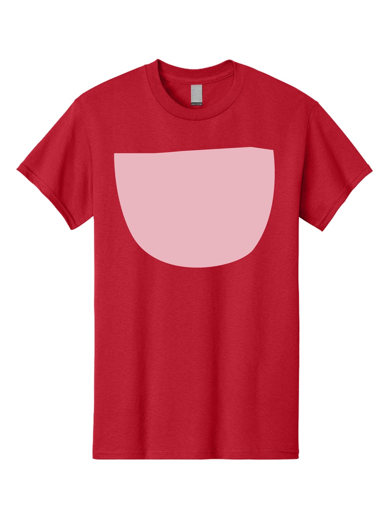 Pink-Shape Men'S Graphic Tee, 100% Cotton, Comfortable Casual Summer Wear, Machine Washable, Pink Semi-Circle, Abstract Shape, Geometric Form, Minimalist Design, Simple Graphic, Pastel Color, Digital Art Aab629 3