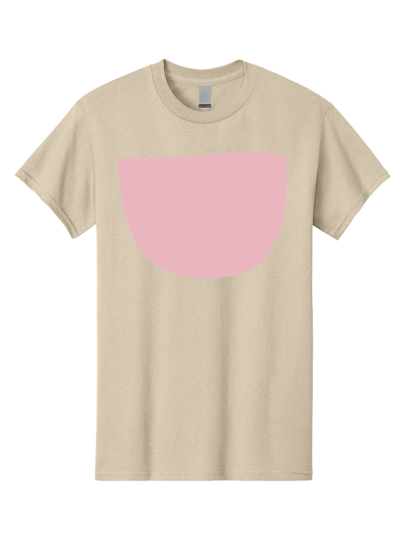 Pink-Shape Men'S Graphic Tee, 100% Cotton, Comfortable Casual Summer Wear, Machine Washable, Pink Semi-Circle, Abstract Shape, Geometric Form, Minimalist Design, Simple Graphic, Pastel Color, Digital Art Aab629 14