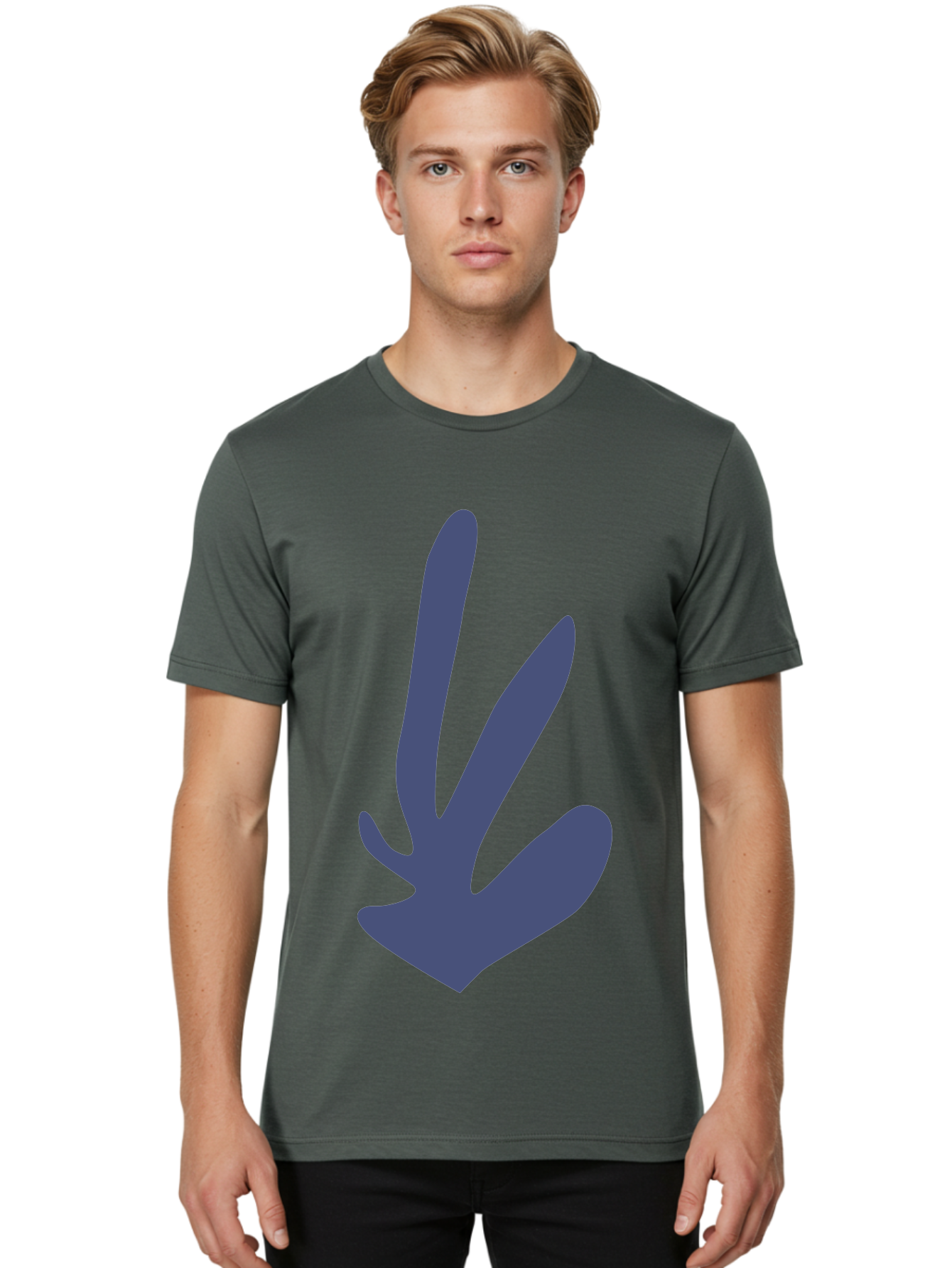 Purple-Hand Men'S Graphic Tee, 100% Cotton, Comfortable Casual Summer Wear, Machine Washable, Bird Footprint, Animal Track, Wildlife Sign, Nature Symbol, Bird Watching, Outdoor Adventure, Wildlife Conservation Aab632