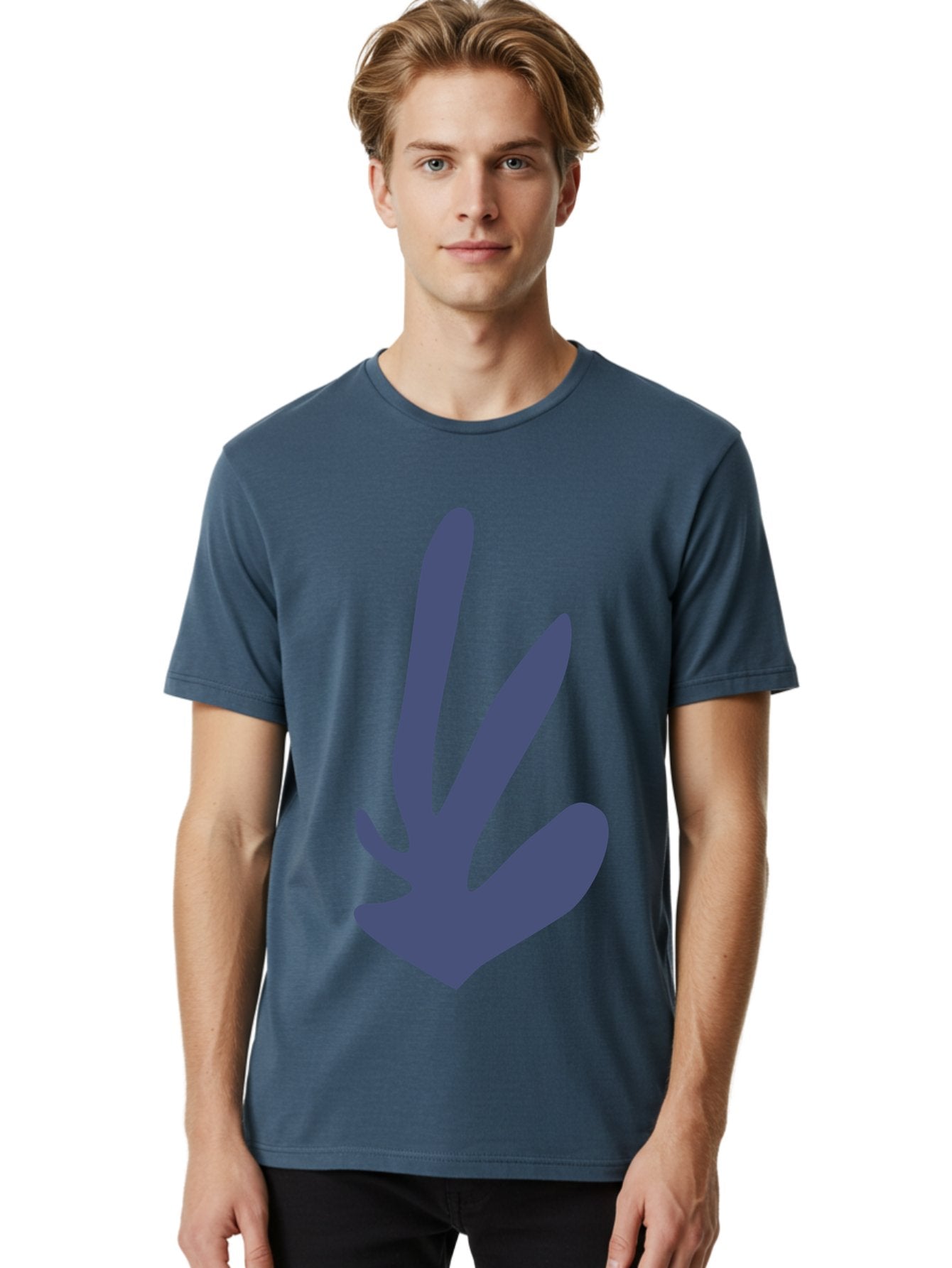 Purple-Hand Men'S Graphic Tee, 100% Cotton, Comfortable Casual Summer Wear, Machine Washable, Bird Footprint, Animal Track, Wildlife Sign, Nature Symbol, Bird Watching, Outdoor Adventure, Wildlife Conservation Aab632 28