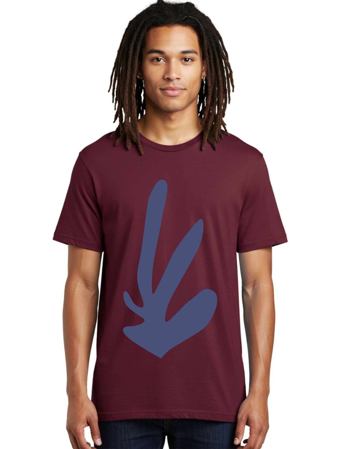 Purple-Hand Men'S Graphic Tee, 100% Cotton, Comfortable Casual Summer Wear, Machine Washable, Bird Footprint, Animal Track, Wildlife Sign, Nature Symbol, Bird Watching, Outdoor Adventure, Wildlife Conservation Aab632 23