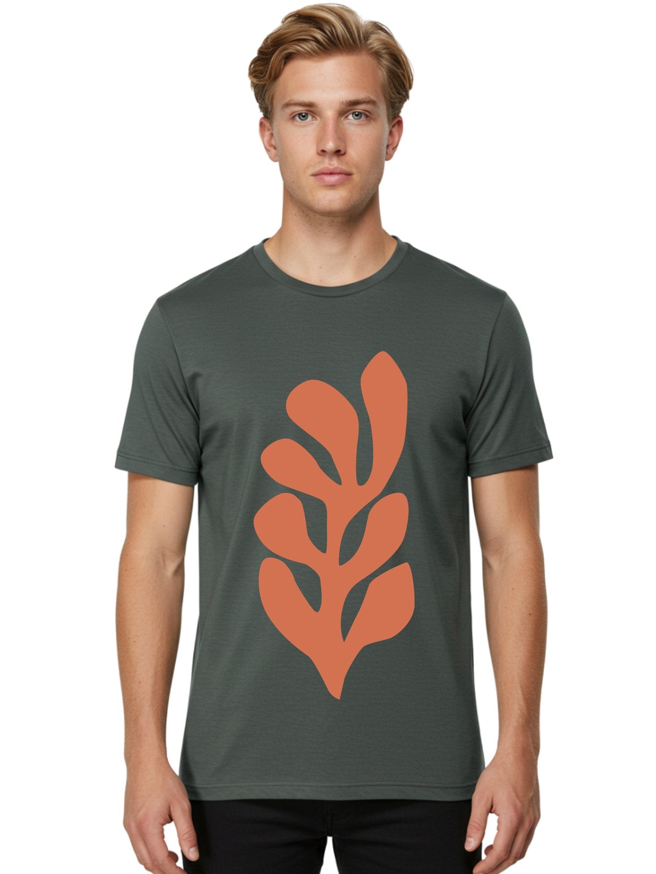 Seaweed-Silhouette-1 Men'S Graphic Tee, 100% Cotton, Comfortable Casual Summer Wear, Machine Washable, Pink Seaweed Illustration, Coral Reef, Ocean Flora, Underwater Plants, Aquatic Life, Coral Seaweed Aab633 24