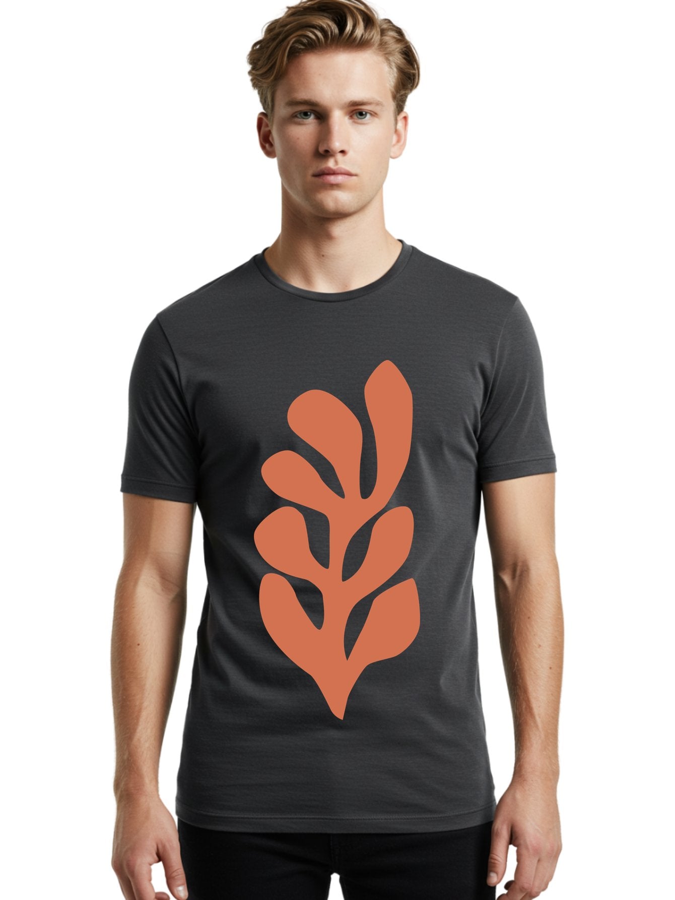 Seaweed-Silhouette-1 Men'S Graphic Tee, 100% Cotton, Comfortable Casual Summer Wear, Machine Washable, Pink Seaweed Illustration, Coral Reef, Ocean Flora, Underwater Plants, Aquatic Life, Coral Seaweed Aab633 16