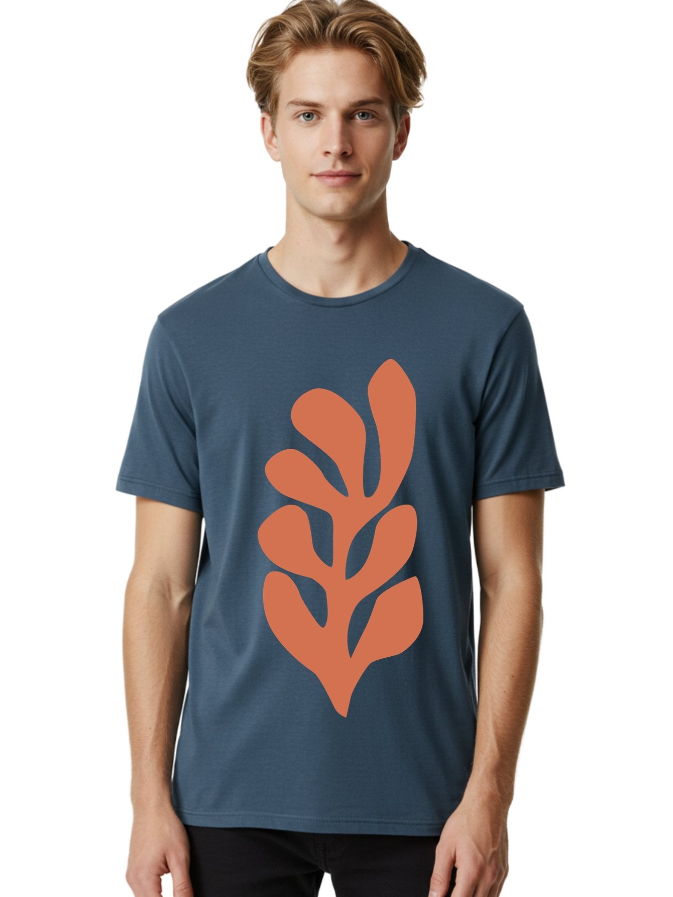 Seaweed-Silhouette-1 Men'S Graphic Tee, 100% Cotton, Comfortable Casual Summer Wear, Machine Washable, Pink Seaweed Illustration, Coral Reef, Ocean Flora, Underwater Plants, Aquatic Life, Coral Seaweed Aab633 23