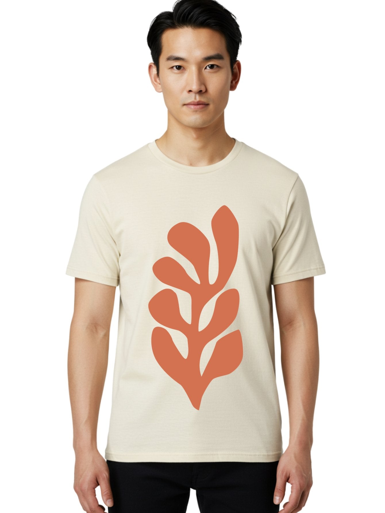 Seaweed-Silhouette-1 Men'S Graphic Tee, 100% Cotton, Comfortable Casual Summer Wear, Machine Washable, Pink Seaweed Illustration, Coral Reef, Ocean Flora, Underwater Plants, Aquatic Life, Coral Seaweed Aab633 27