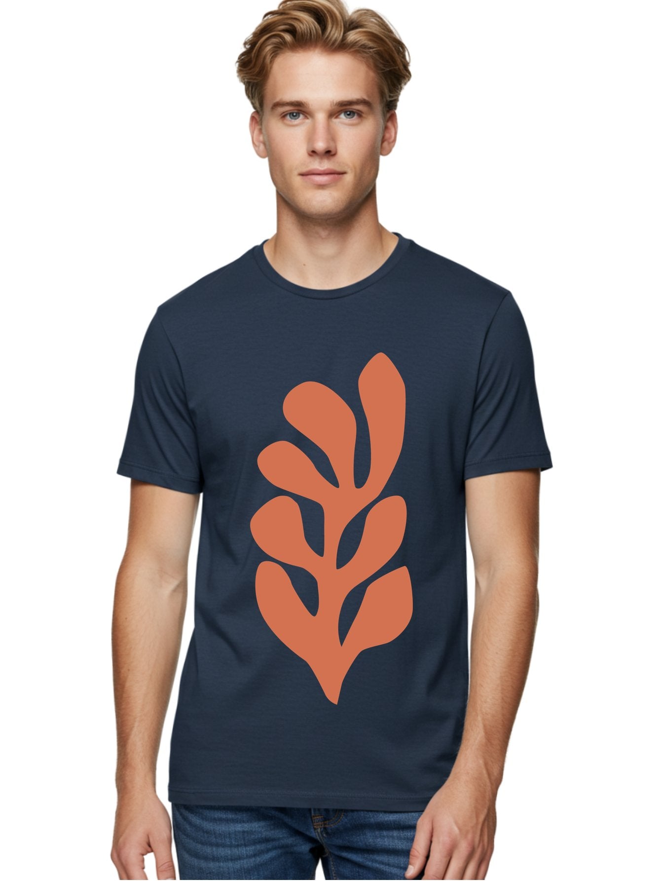 Seaweed-Silhouette-1 Men'S Graphic Tee, 100% Cotton, Comfortable Casual Summer Wear, Machine Washable, Pink Seaweed Illustration, Coral Reef, Ocean Flora, Underwater Plants, Aquatic Life, Coral Seaweed Aab633 22