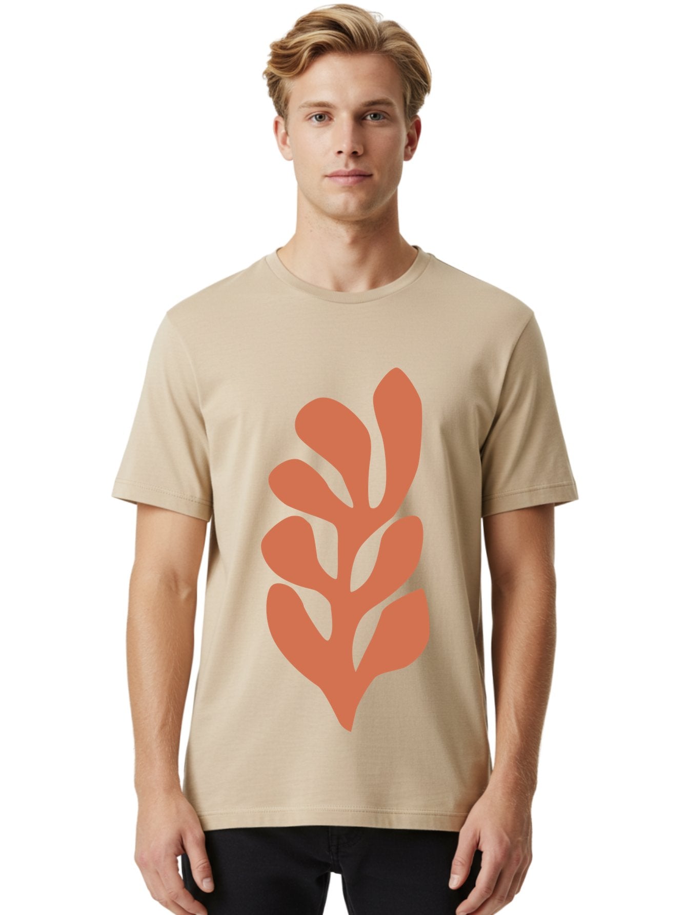 Seaweed-Silhouette-1 Men'S Graphic Tee, 100% Cotton, Comfortable Casual Summer Wear, Machine Washable, Pink Seaweed Illustration, Coral Reef, Ocean Flora, Underwater Plants, Aquatic Life, Coral Seaweed Aab633 26