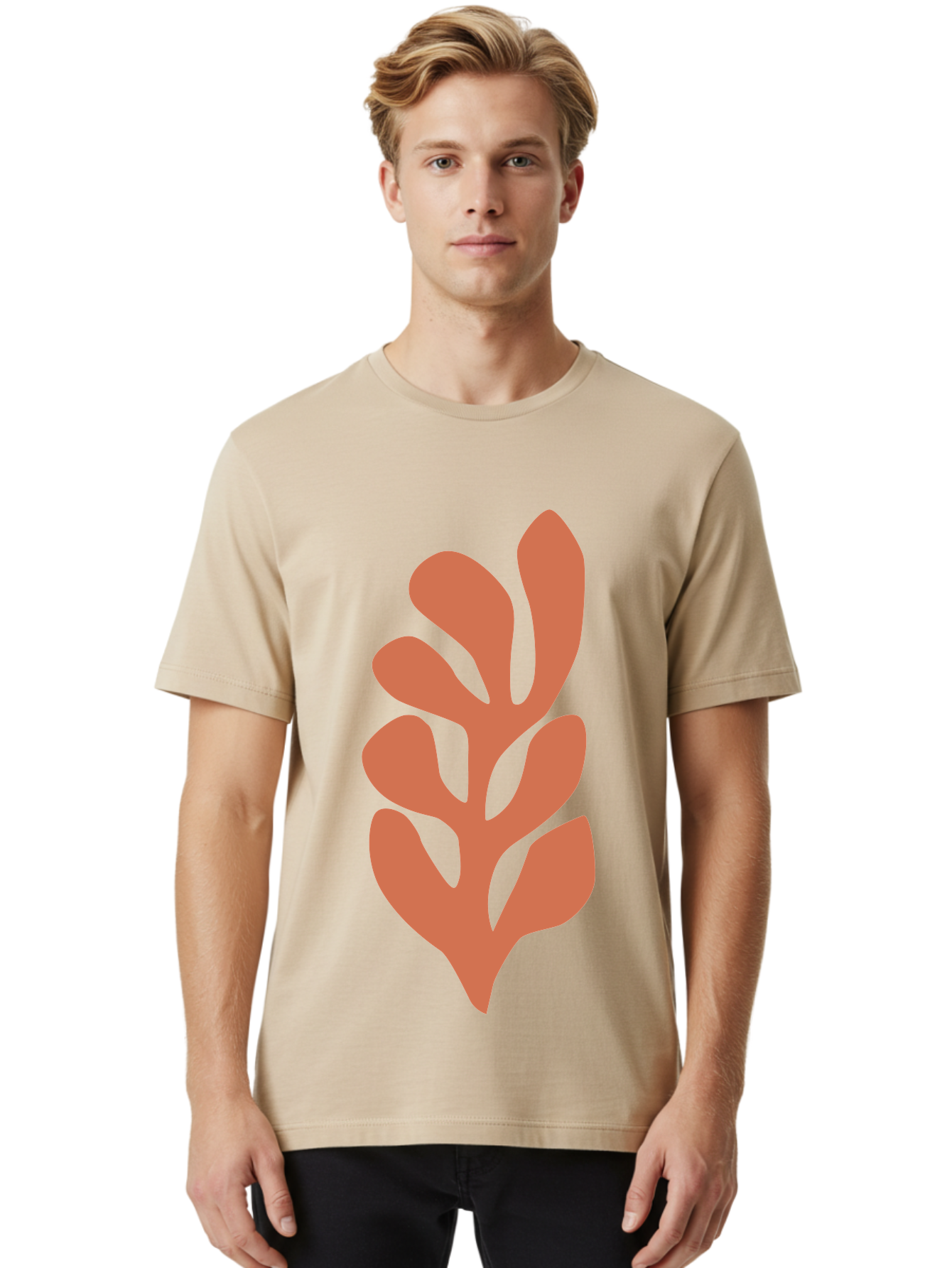 Seaweed-Silhouette-1 Men'S Graphic Tee, 100% Cotton, Comfortable Casual Summer Wear, Machine Washable, Pink Seaweed Illustration, Coral Reef, Ocean Flora, Underwater Plants, Aquatic Life, Coral Seaweed Aab633 10