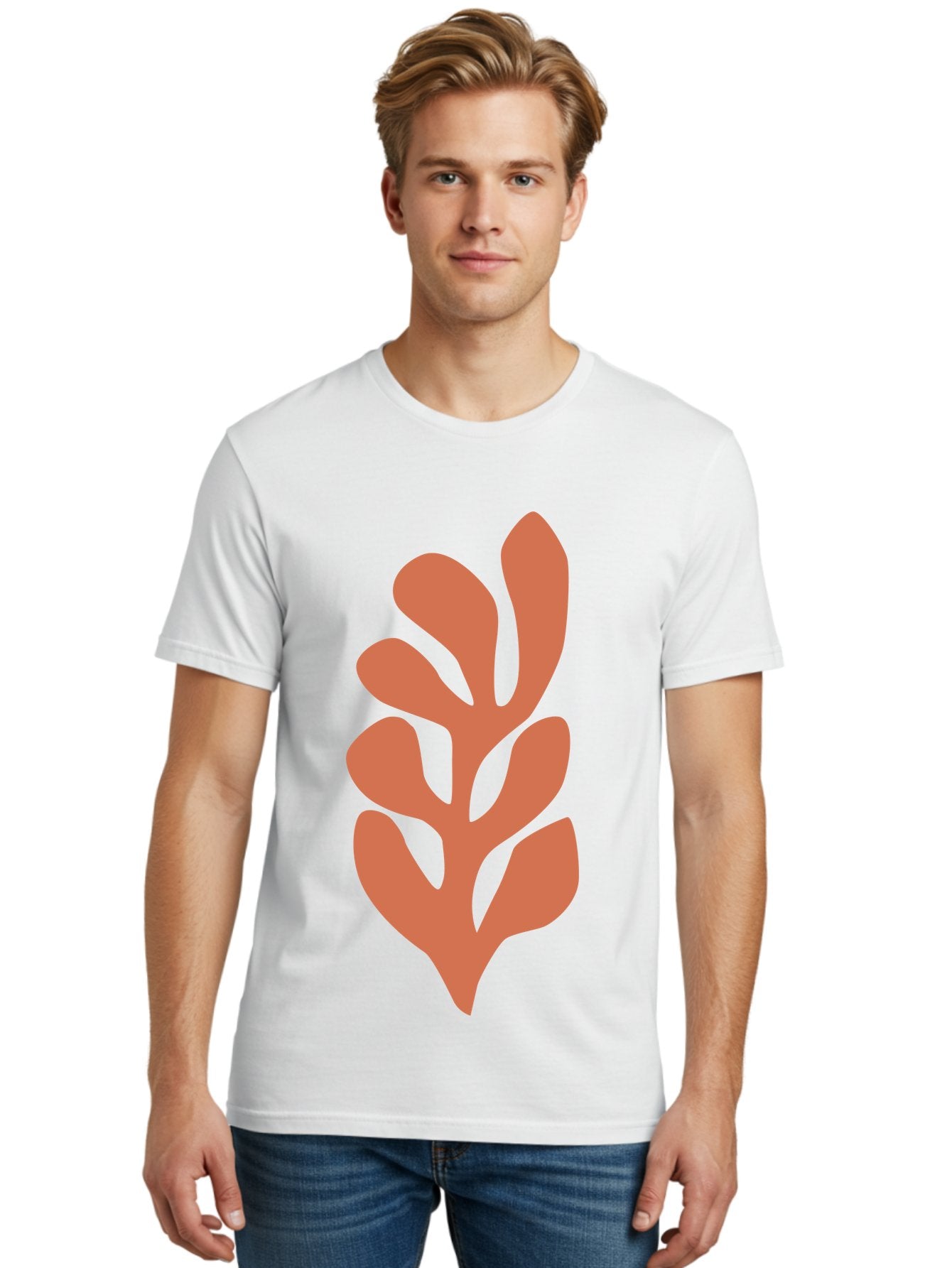 Seaweed-Silhouette-1 Men'S Graphic Tee, 100% Cotton, Comfortable Casual Summer Wear, Machine Washable, Pink Seaweed Illustration, Coral Reef, Ocean Flora, Underwater Plants, Aquatic Life, Coral Seaweed Aab633 28