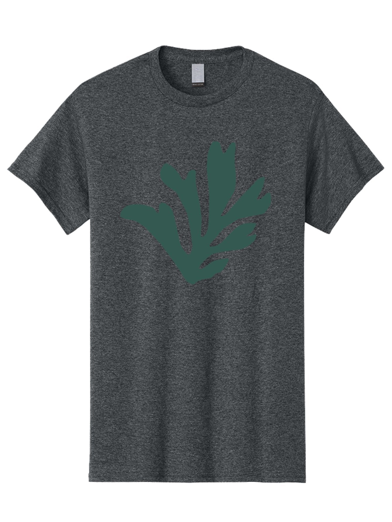 Seaweed-Silhouette Men'S Graphic Tee, 100% Cotton, Comfortable Casual Summer Wear, Machine Washable, Seaweed Silhouette, Ocean Flora, Underwater Plants, Marine Life, Dark Green, Abstract Shape, Simple Design, Minimalist Art Aab634 11