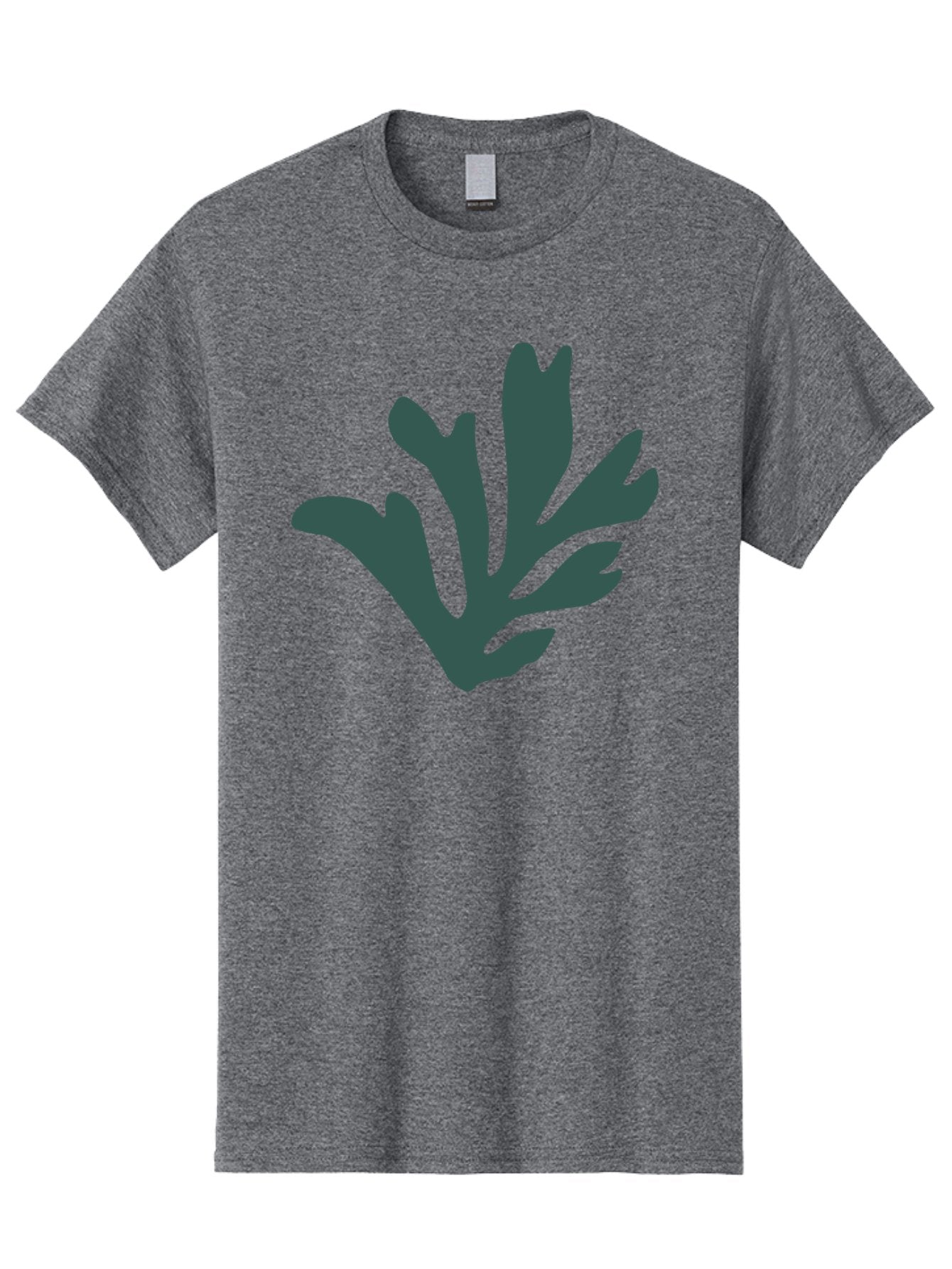 Seaweed-Silhouette Men'S Graphic Tee, 100% Cotton, Comfortable Casual Summer Wear, Machine Washable, Seaweed Silhouette, Ocean Flora, Underwater Plants, Marine Life, Dark Green, Abstract Shape, Simple Design, Minimalist Art Aab634 9