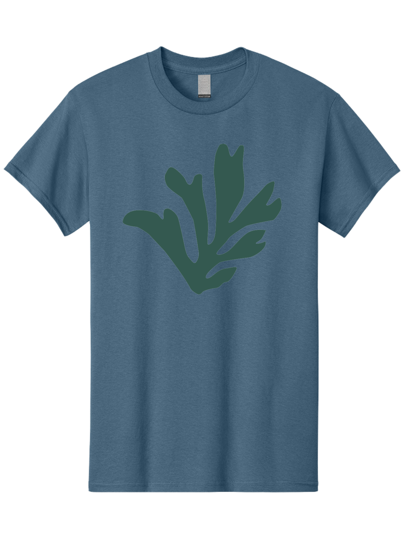 Seaweed-Silhouette Men'S Graphic Tee, 100% Cotton, Comfortable Casual Summer Wear, Machine Washable, Seaweed Silhouette, Ocean Flora, Underwater Plants, Marine Life, Dark Green, Abstract Shape, Simple Design, Minimalist Art Aab634 15