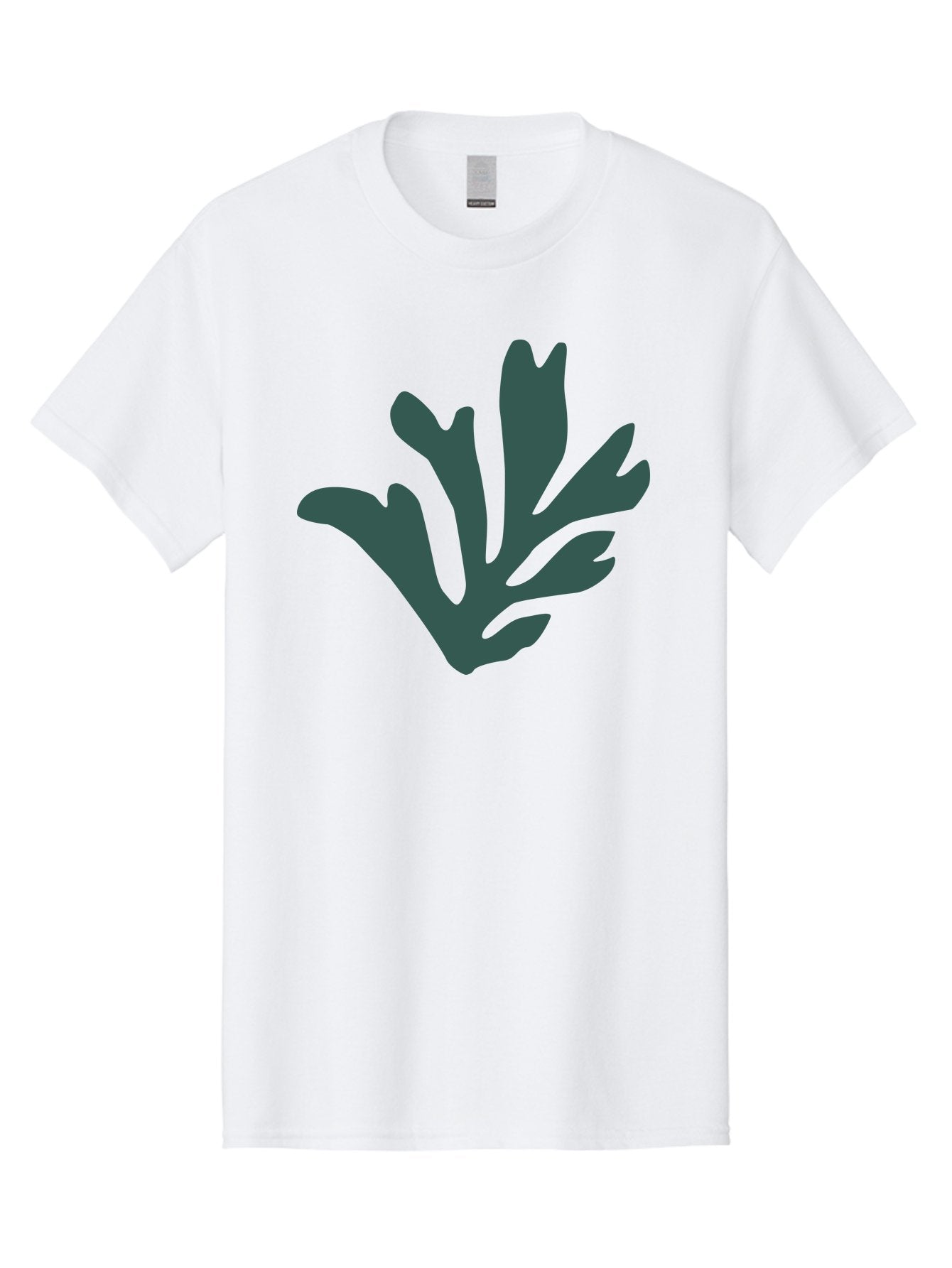 Seaweed-Silhouette Men'S Graphic Tee, 100% Cotton, Comfortable Casual Summer Wear, Machine Washable, Seaweed Silhouette, Ocean Flora, Underwater Plants, Marine Life, Dark Green, Abstract Shape, Simple Design, Minimalist Art Aab634 15